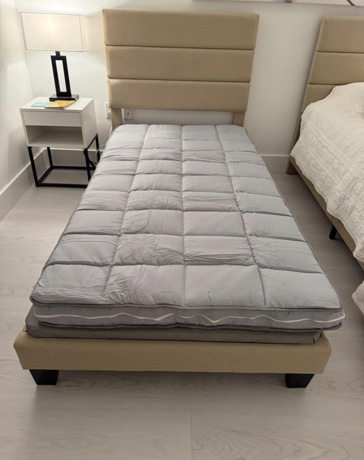OLIXIS Gel Memory Foam Mattress Topper, Queen 3 Inch, Cooling Gel Infused Soft Comfy Breathable, Pressure-Relieving, CertiPUR-US Certified customer photo 2