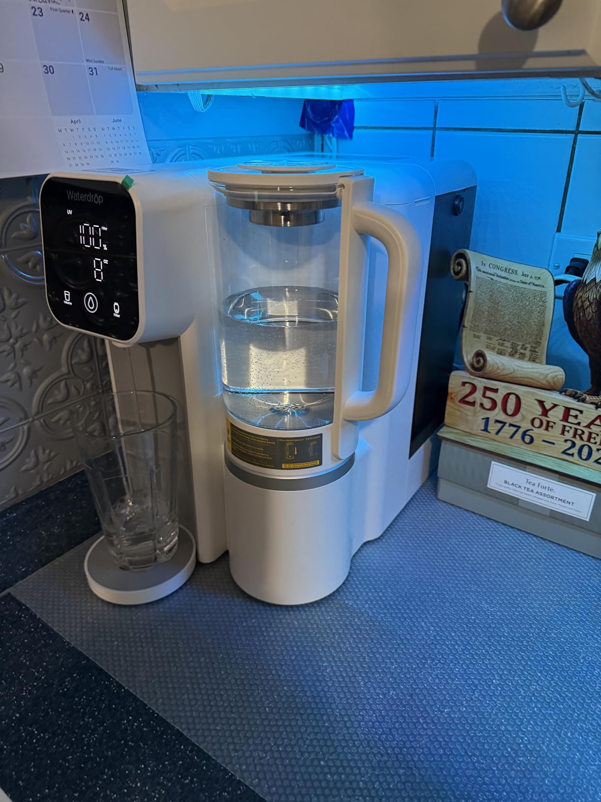 Waterdrop M6SL Mineral Reverse Osmosis System Countertop Water Filter, 8-Stage, 3:1 Pure to Drain, RO System Delivers Purified Water to Glass Pitcher, NSF/ANSI 372 & 58 Certified, Room-Temperature customer photo 1