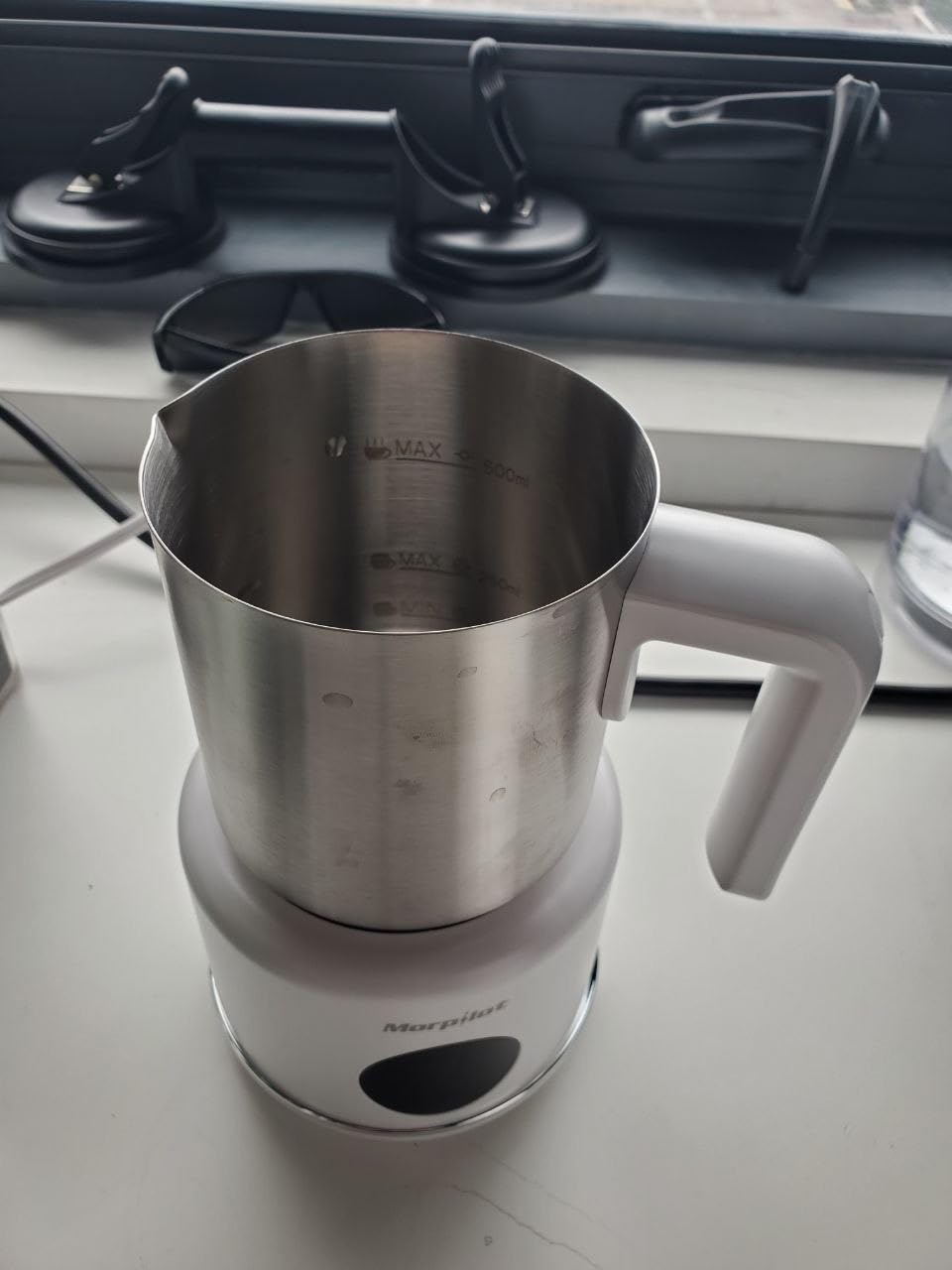 Large Electric Milk Frother and Steamer, 16.9oz/500ml Milk Steamer and Frother for Latte or Hot Chocolate, Dishwasher Safe, BPA Free, 6 Functions, Enjoy Perfect Milk Froth in 2 Min (Black-Glass) customer photo 2