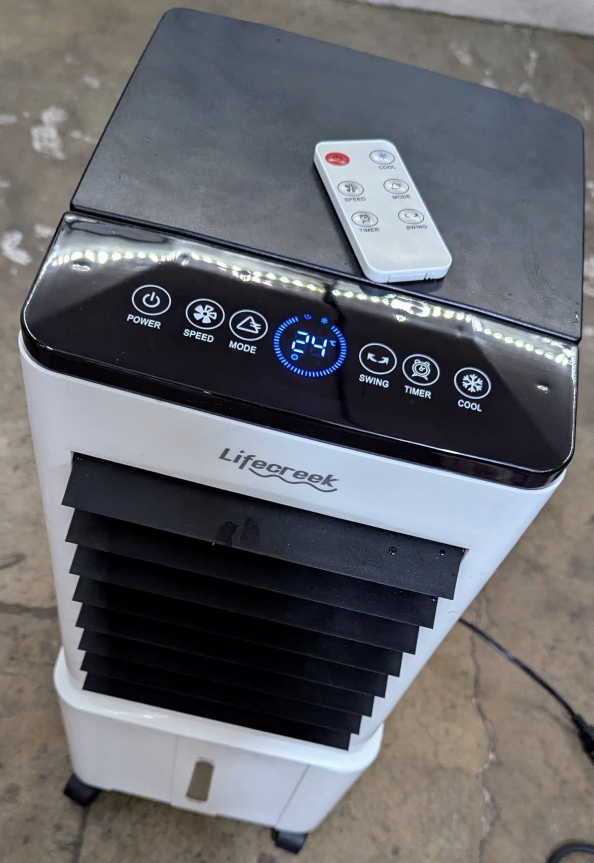 Lifecreek Portable Air Conditioner, 3-in-1 Evaporative Air Cooler with 3.2 Gal Water Tank, Windowless Portable AC Fan with 6 Ice Packs, Remote, 12H Timer, 3 Speeds, 4 Modes for Room Bedroom Office customer photo 2