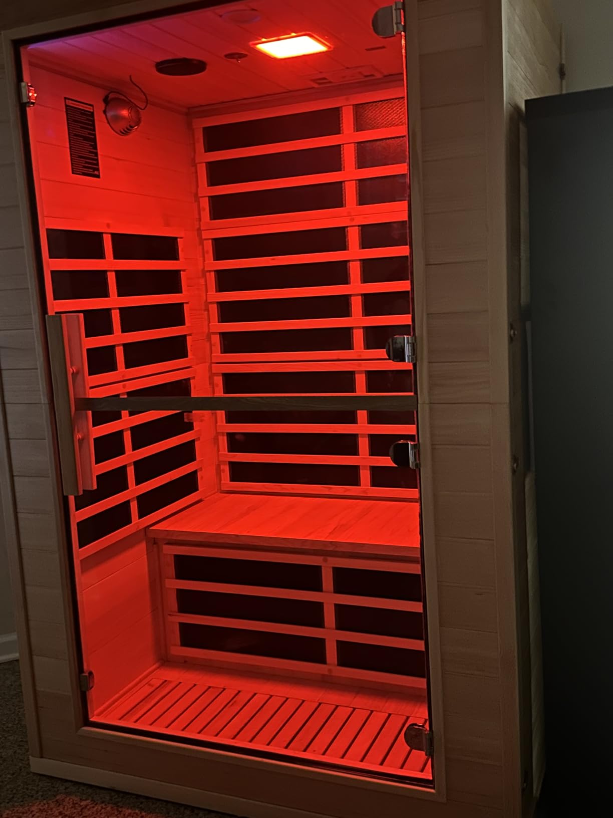 Smart Infrared Sauna 2 Person, 0-5mg Low Emf Far Infrared Sauna for Home, 1780w Indoor Sauna Room with APP & LCD Panel Control, Chromatherapy Light, Bluetooth Speaker, Insulation Cover, Reading Light customer photo 1