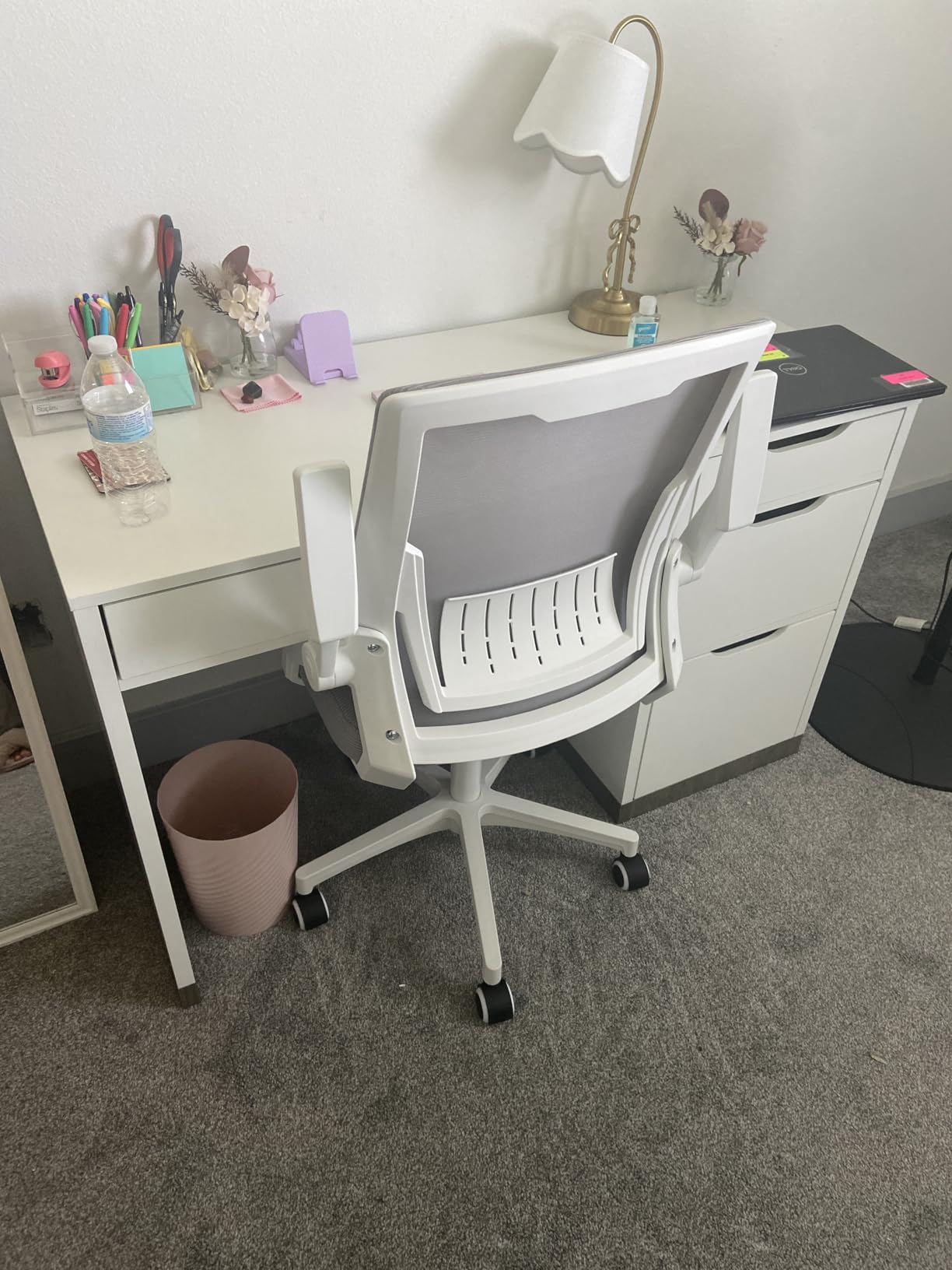 GTPLAYER Ergonomic Office Chair with Flip-up Armrests Executive Computer Chair for Home Office, Breathable Mesh & Comfy Lumbar Support, Moon Gray customer photo 1
