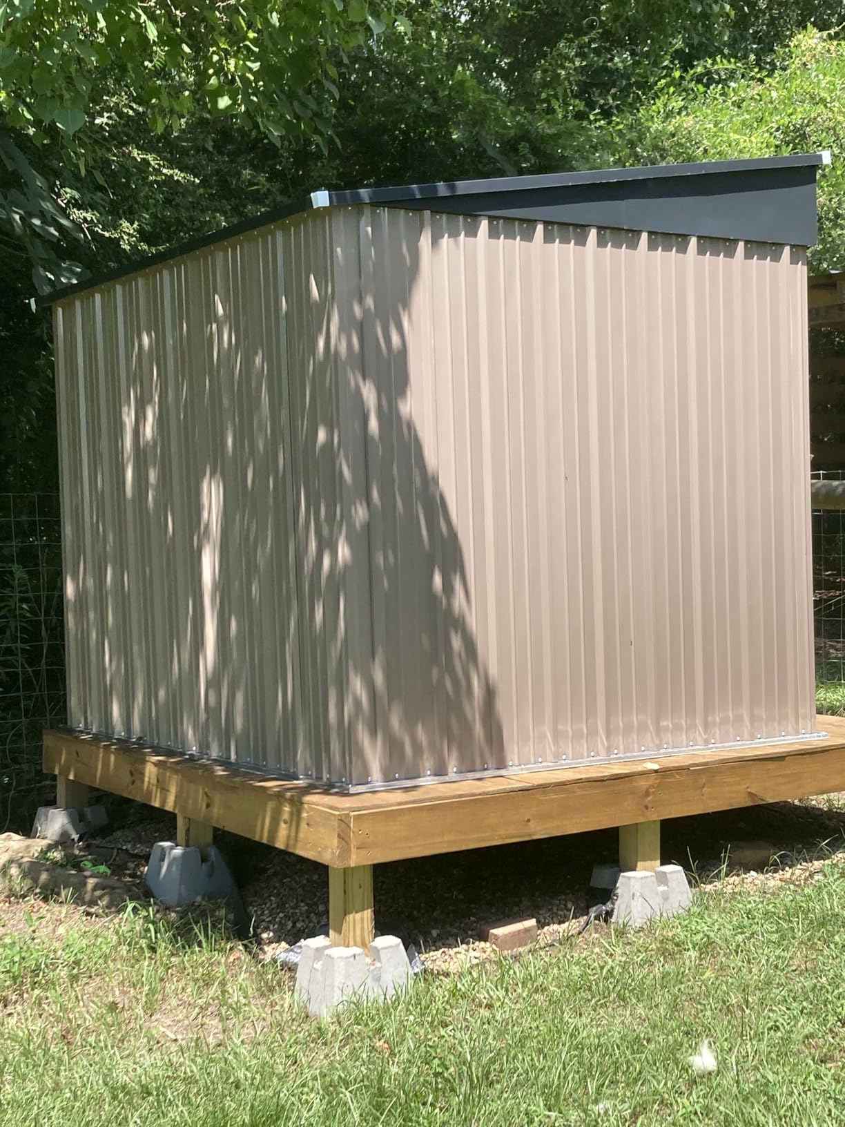 Aoxun 14x12 FT Large Outdoor Storage Shed, Galvanized Metal Shed with 2 Lockable Tall Doors & Sloped Roof, Heavy Duty Utility Tool Storage House for Patio, Garden, Backyard, Lawn (Brown) customer photo 1
