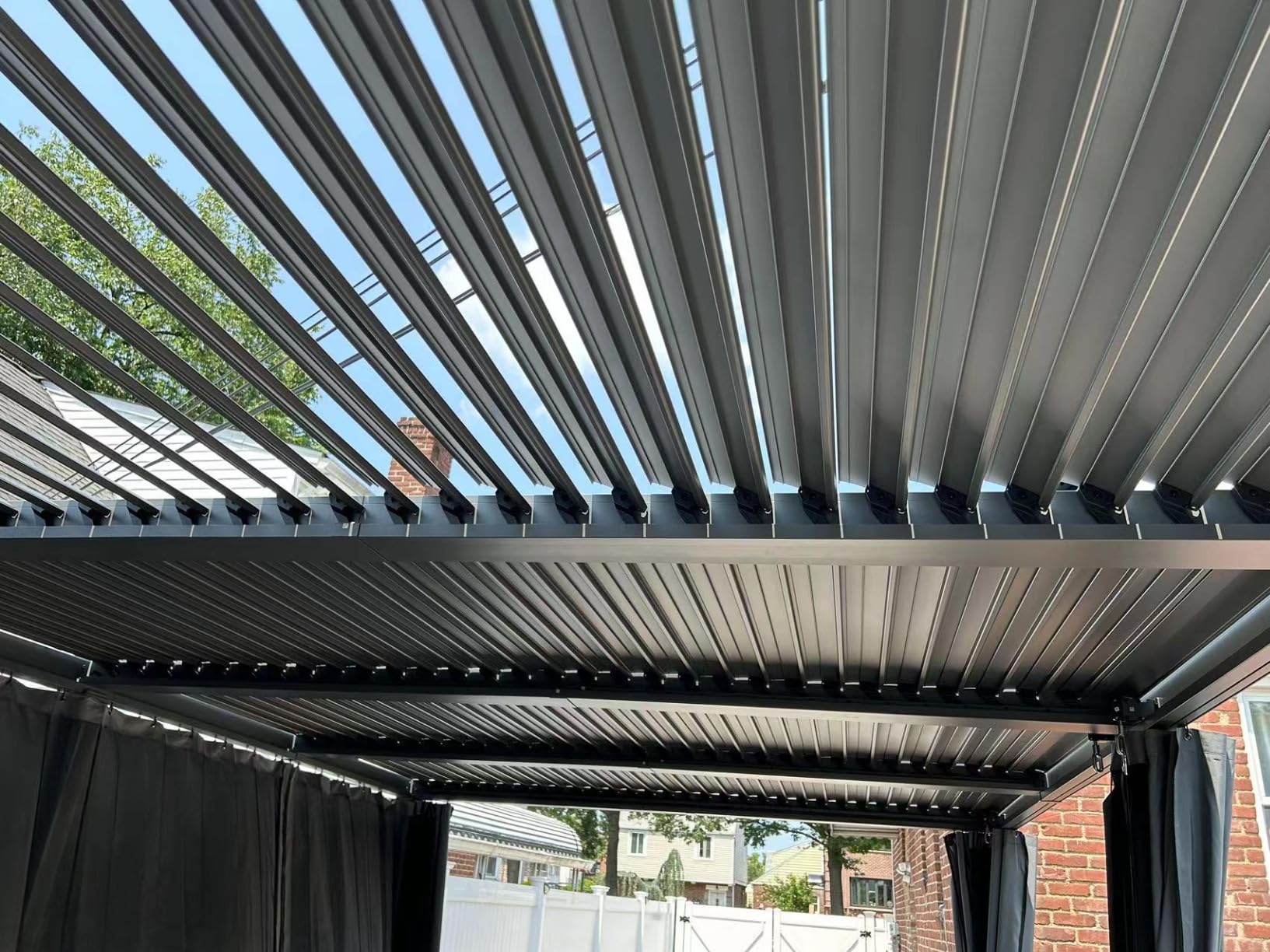 Aoxun Louvered Pergola 10x12 All-Aluminum Outdoor Gazebo with Independent Adjustable Roofs, Waterproof Curtains and Netting, Integrated Drainage System for Patios & Backyard customer photo 1