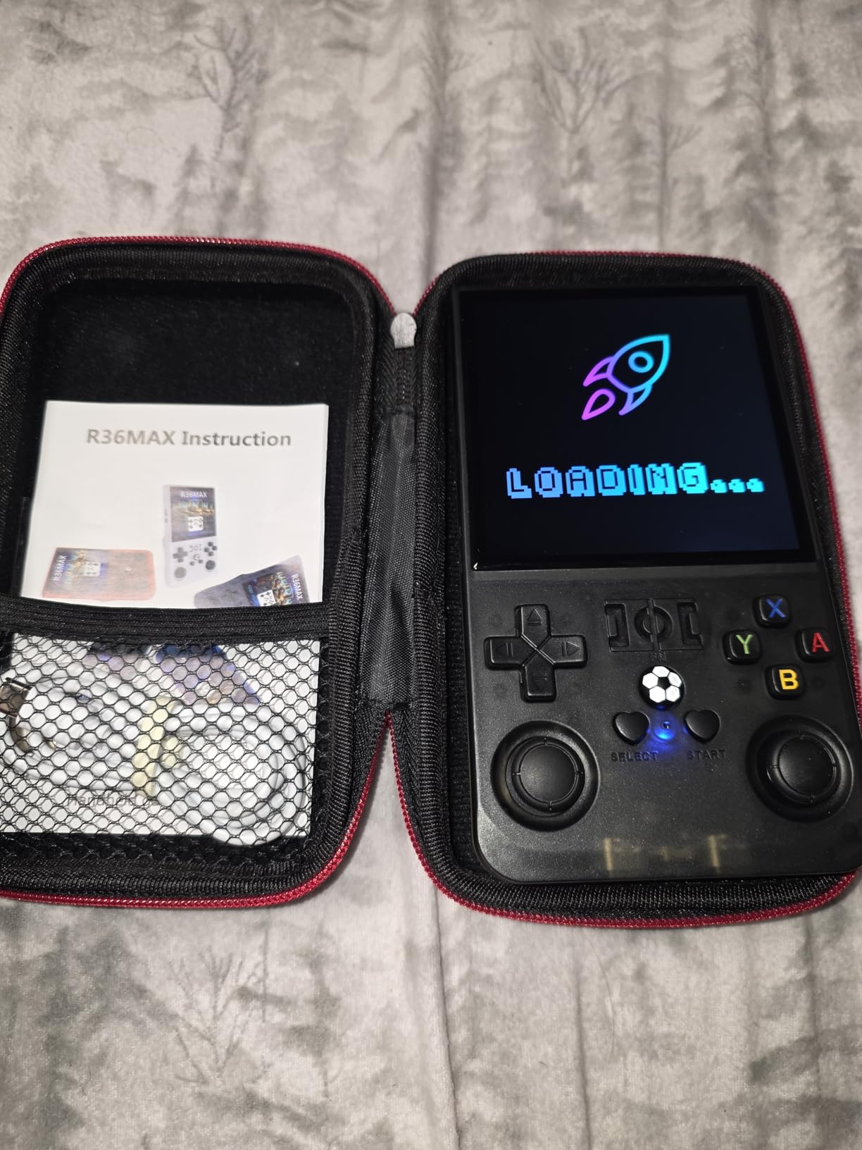 R36MAX Retro Gaming Console, Retro Handheld Games Console with 64GB TF Card, Portable Hand Held Open Source Linux System, 4.0 inch IPS HD Screen Video Game Consoles, 4000mAh Battery (Blue) customer photo 1