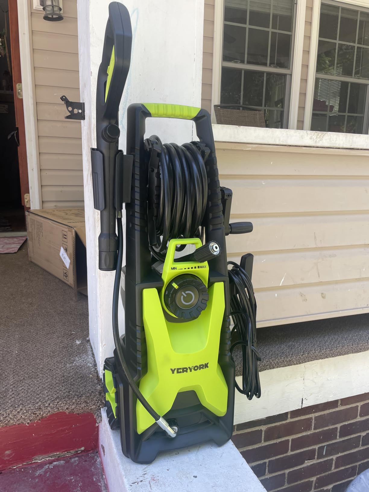 Yeryork Adjustable 5000 PSI Pressure Washer, 2.5 Max GPM Power Washer with 33 FT Retractable Hose Reel, Stainless Steel Lance, 500ml Foam Cannon, 4-Nozzle Set, Washer for Cars, Fences, Patios customer photo 2