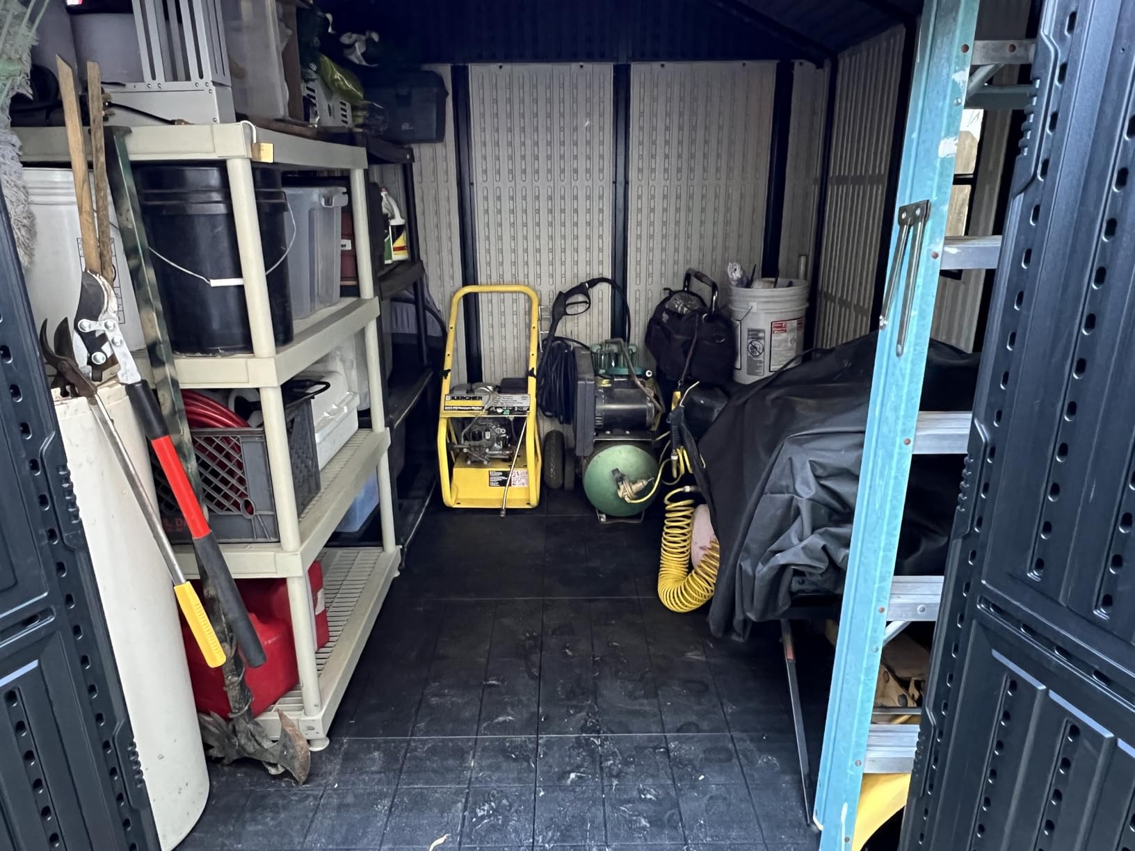 Patiowell 6 x 4 FT Plastic Outdoor Storage Shed with Floor, Resin Outside Sheds with Window, Garden Tool Shed with Lockable Door for Patio Storage, Backyard, Light Gray customer photo 1
