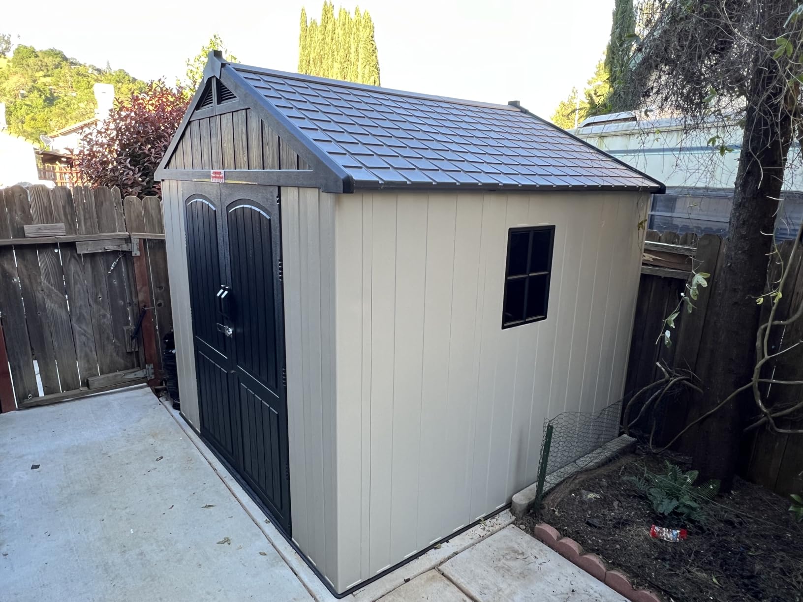 Patiowell 6 x 4 FT Plastic Outdoor Storage Shed with Floor, Resin Outside Sheds with Window, Garden Tool Shed with Lockable Door for Patio Storage, Backyard, Light Gray customer photo 2