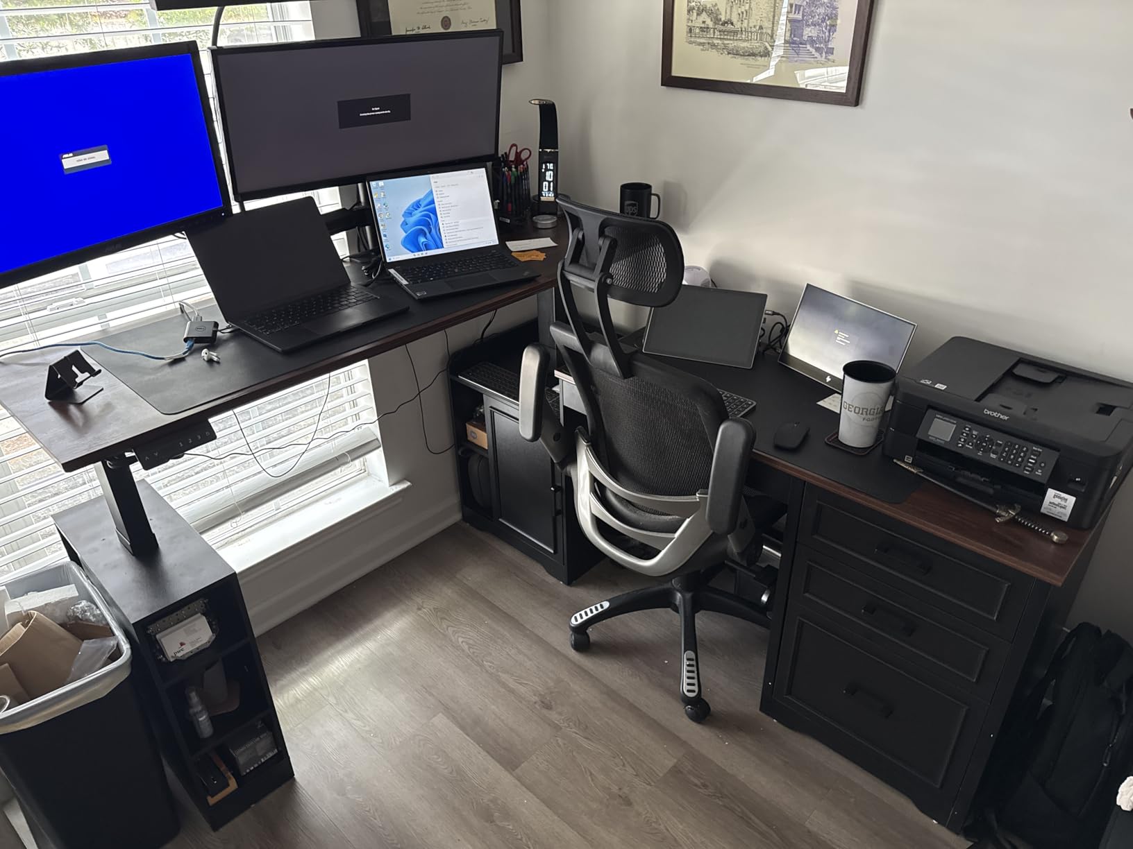 SEDETA Fluted L Shaped Electric Standing Desk, 63