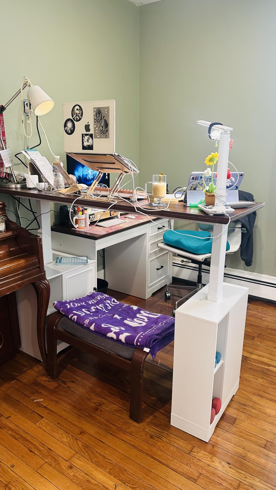 SEDETA Fluted L Shaped Electric Standing Desk, 63