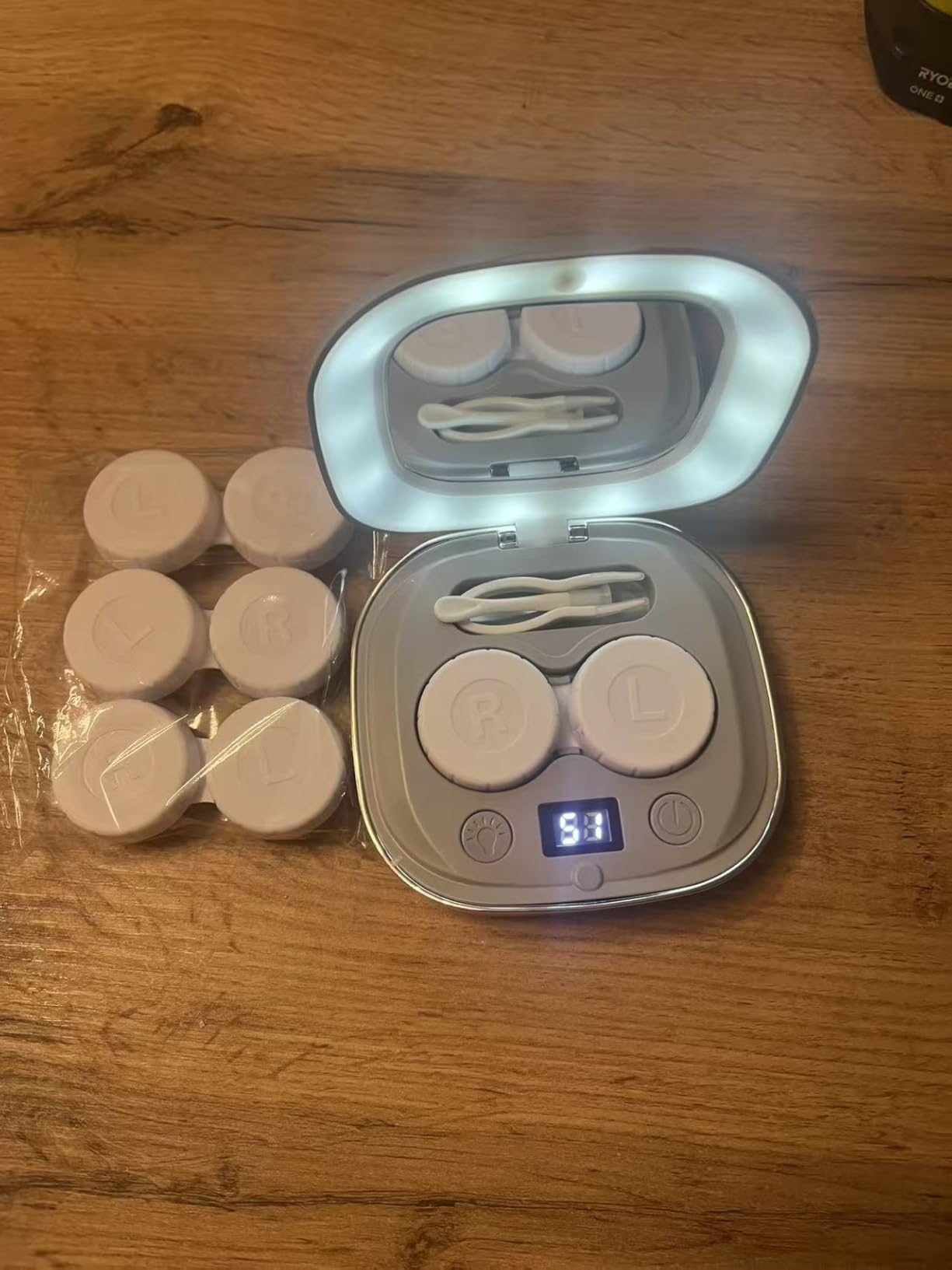 Pro 3.0 Portable Ultrasonic Contact Lens Cleaner, Rechargeable, 50KHz Germany Super Motor, Top1 Intelligent Chip-Smart Modes, 99% Brightness, Soft Contact Lens Tools Home Travel Use (Gray) customer photo 2