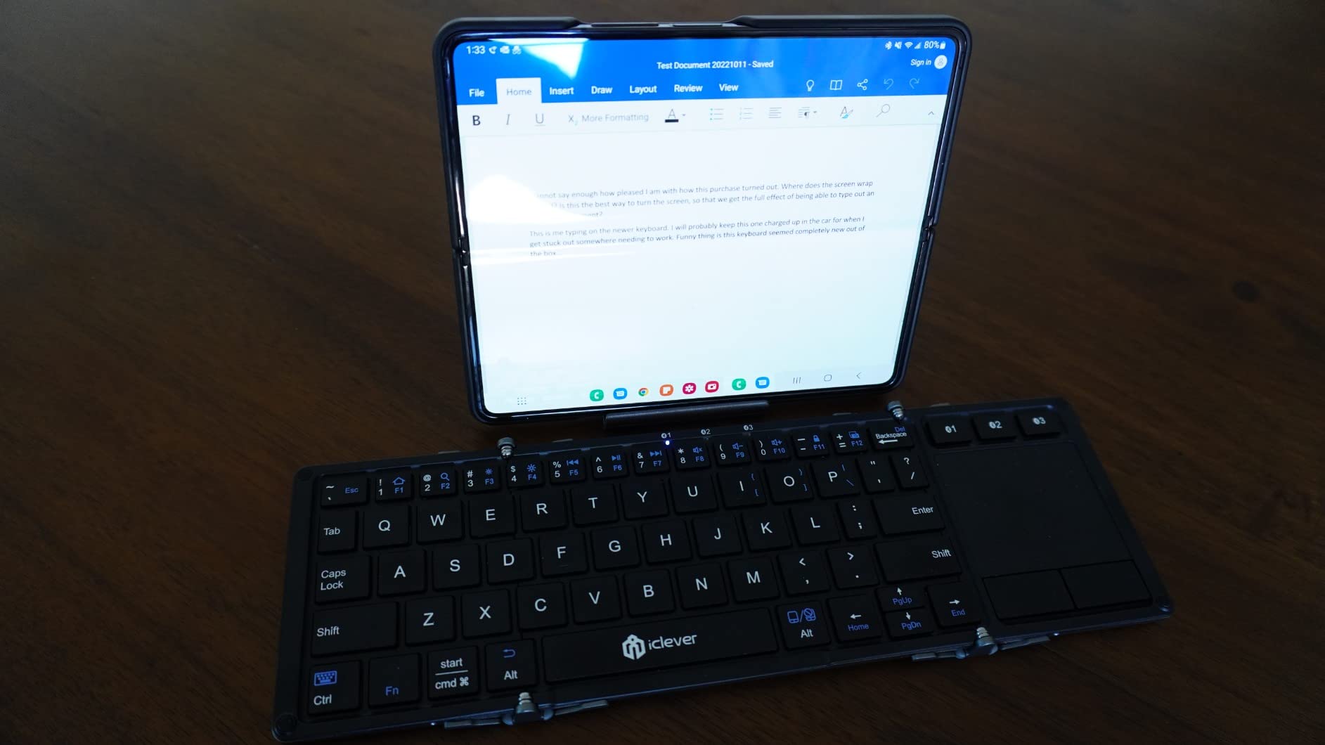 iClever Foldable Keyboard with Touchpad, BK08 Portable Tri-Folding Bluetooth Keyboard for iPad, iPhone, Windows, Mac & Android - Connect Up to 3 Devices customer photo 1