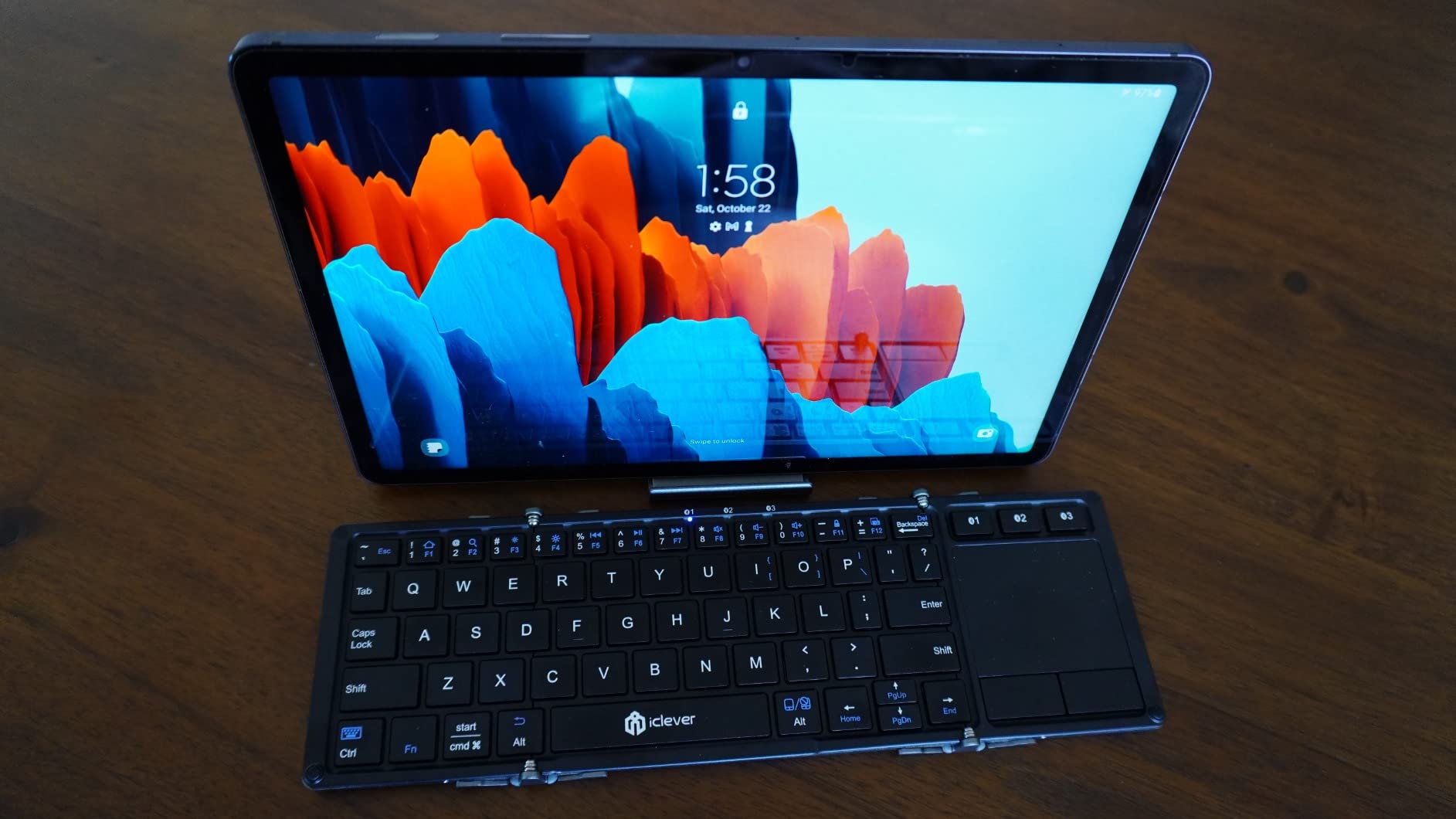 iClever Foldable Keyboard with Touchpad, BK08 Portable Tri-Folding Bluetooth Keyboard for iPad, iPhone, Windows, Mac & Android - Connect Up to 3 Devices customer photo 2