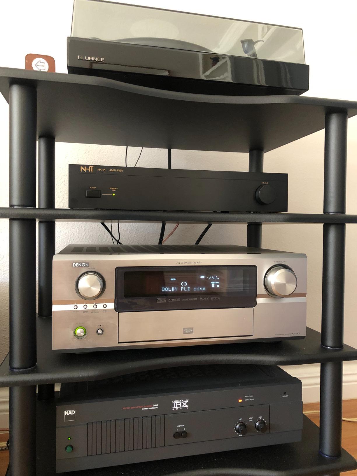 Monolith 4 Tier Shelf Audio Stand - Open Air Storage, Modular Design, Sturdy, Black customer photo 1