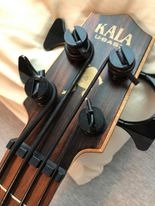 Kala UBASS-EBY-FL Striped Ebony Fretless U-Bass Acoustic-Electric Ukulele Bass - Natural customer photo 2