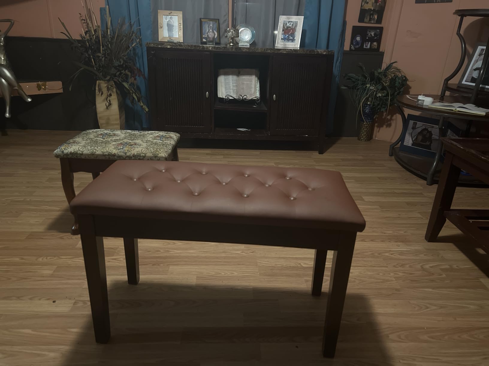 Bonnlo Duet Piano Bench with Music Storage and Padded Cushion Artist Seat customer photo 2