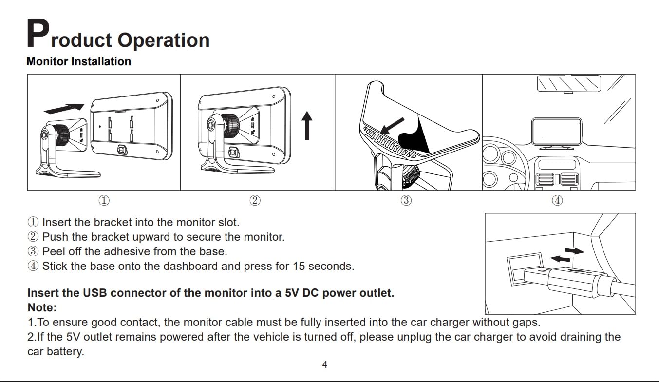 AUTO-VOX CS-2 Wireless Backup Camera with 4.3