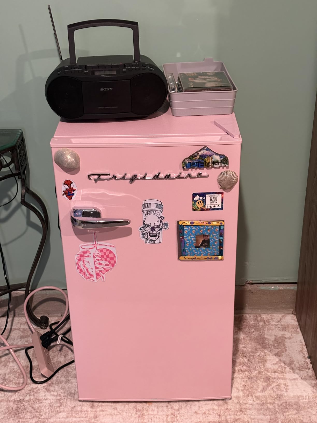 FRIGIDAIRE EFR376-BLACK 3.1 Cu Ft Black Retro Bar Fridge with Side Bottle Opener customer photo 1