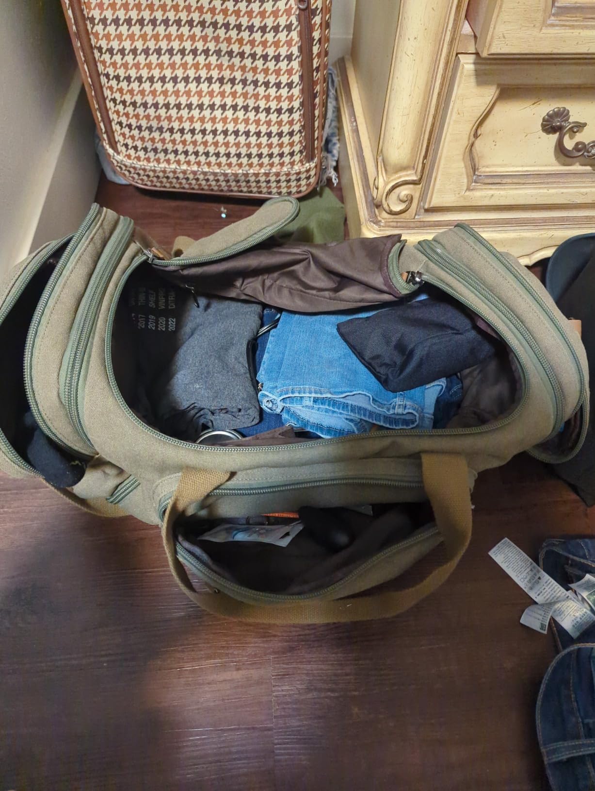 Canvas Duffle Bag for Travel 60L Duffel Overnight Weekender Bag (Army Green) customer photo 1