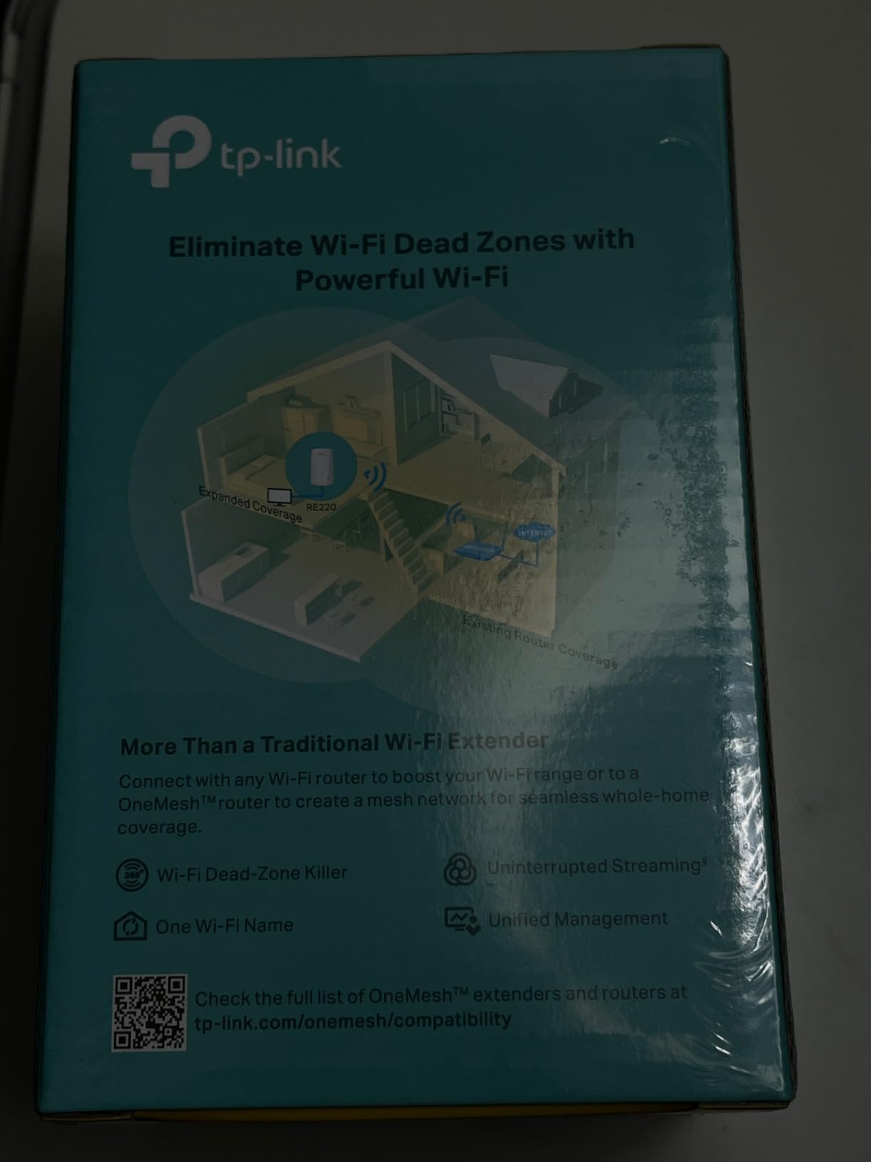 TP-Link WiFi Extender with Ethernet Port, Dual Band 5GHz/2.4GHz, Up to 44% More Bandwidth Than Single Band, Boost Internet WiFi Coverage up to 1200 Square Feet and Connects up to 30 Devices, Signal Booster Amplifier Supports OneMesh(RE220) customer photo 1