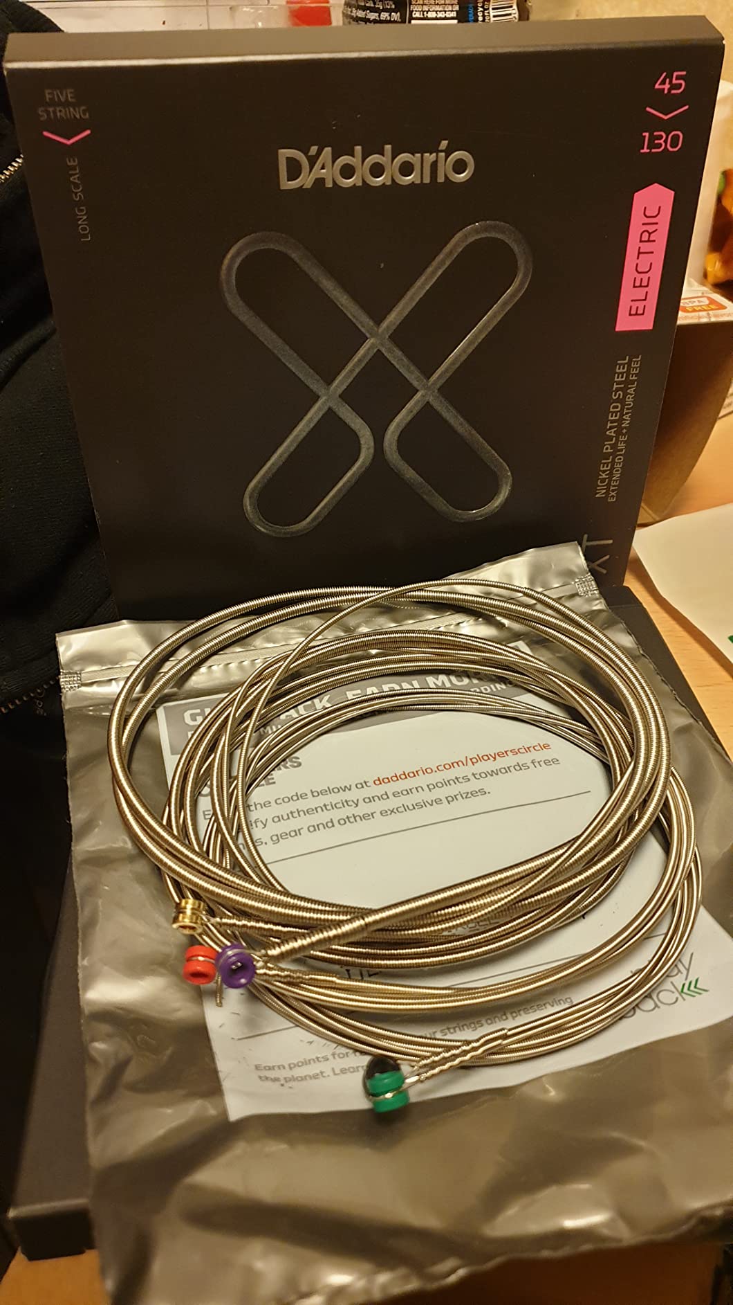 D'Addario Bass Guitar Strings, XT Coated Electric, XTB45100, Regular Light 45-100, 4-String Set customer photo 2