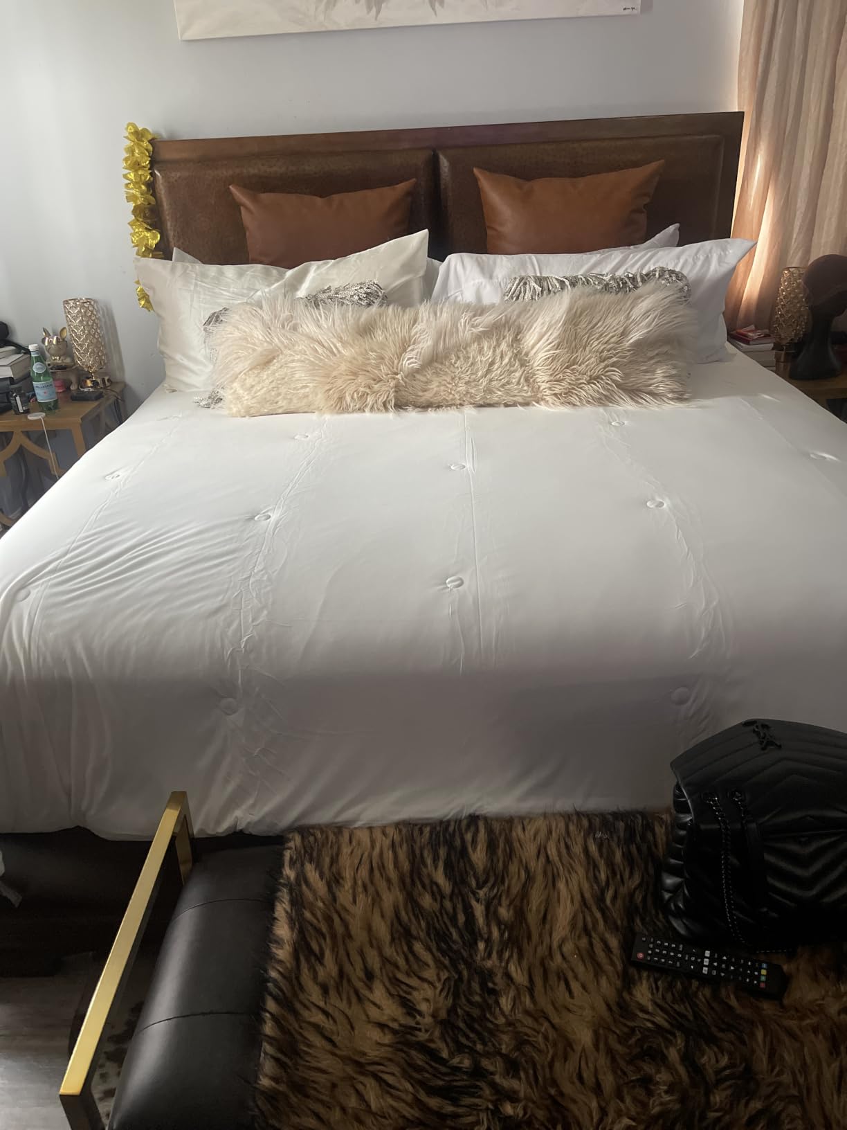 Bedsure Queen Sheet Set, Cooling Sheets for Queen Size Bed Set, Rayon Derived from Bamboo, PureWoven, Breathable & Soft, Deep Pocket Up to 16 Inches, Hotel Luxury Silky Bedding for Hot Sleepers, White customer photo 1