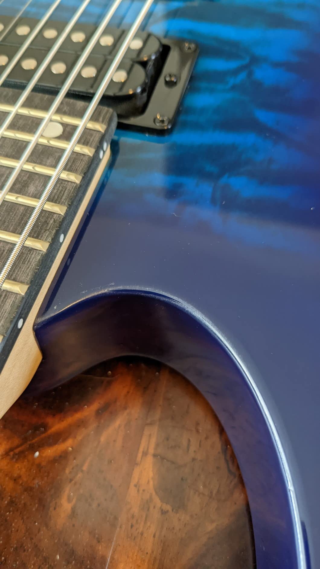 Ibanez Gio GRG7221QA 7-String Electric Guitar - Transparent Blue Burst customer photo 1