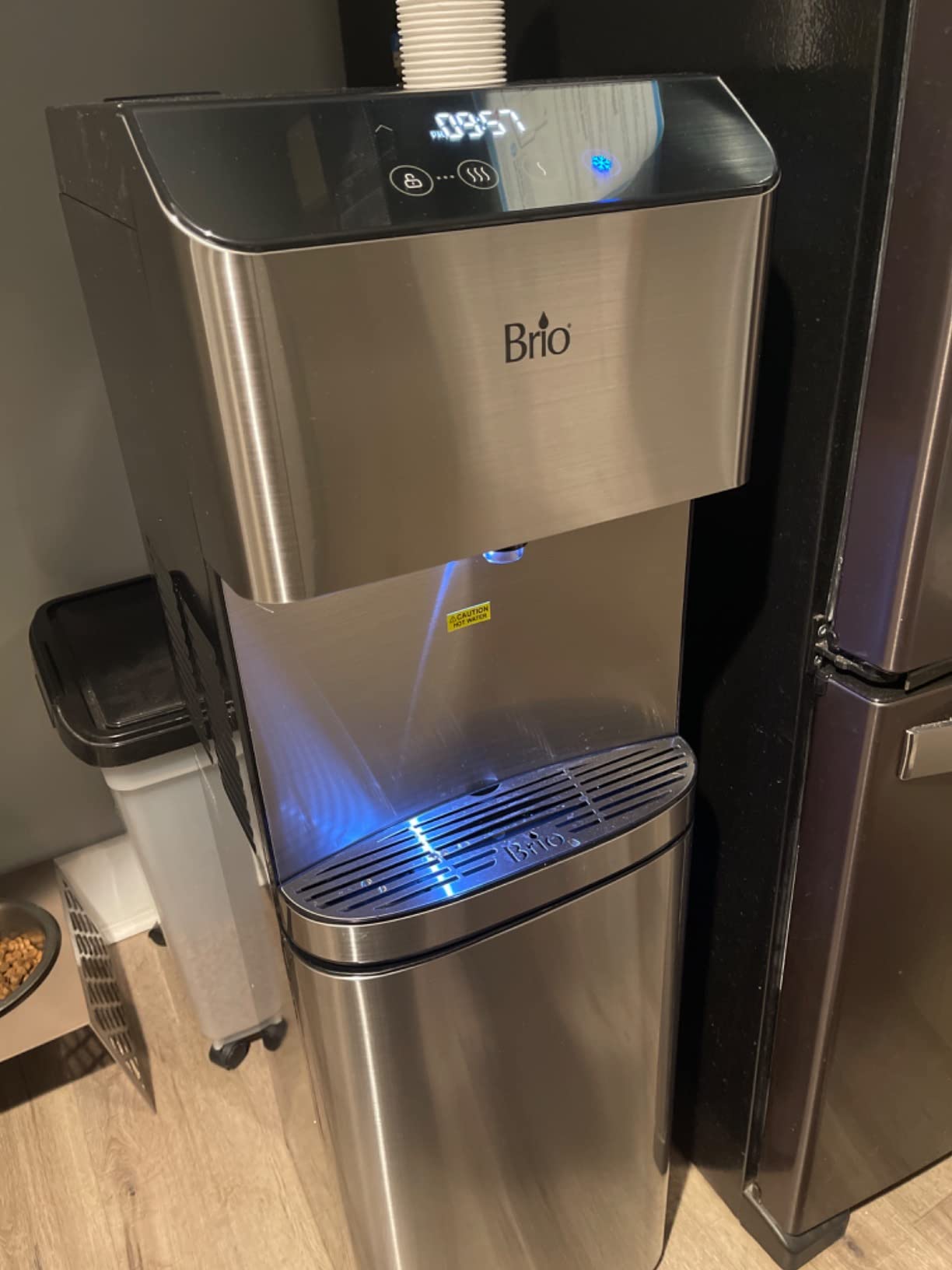Brio Moderna Bottom Load Water Cooler Dispenser - Tri-Temp, Adjustable Temperature, Self-Cleaning, Touch Dispense, Child Safety Lock, Holds 3 or 5 Gallon Bottles, Digital Display and LED Light customer photo 1