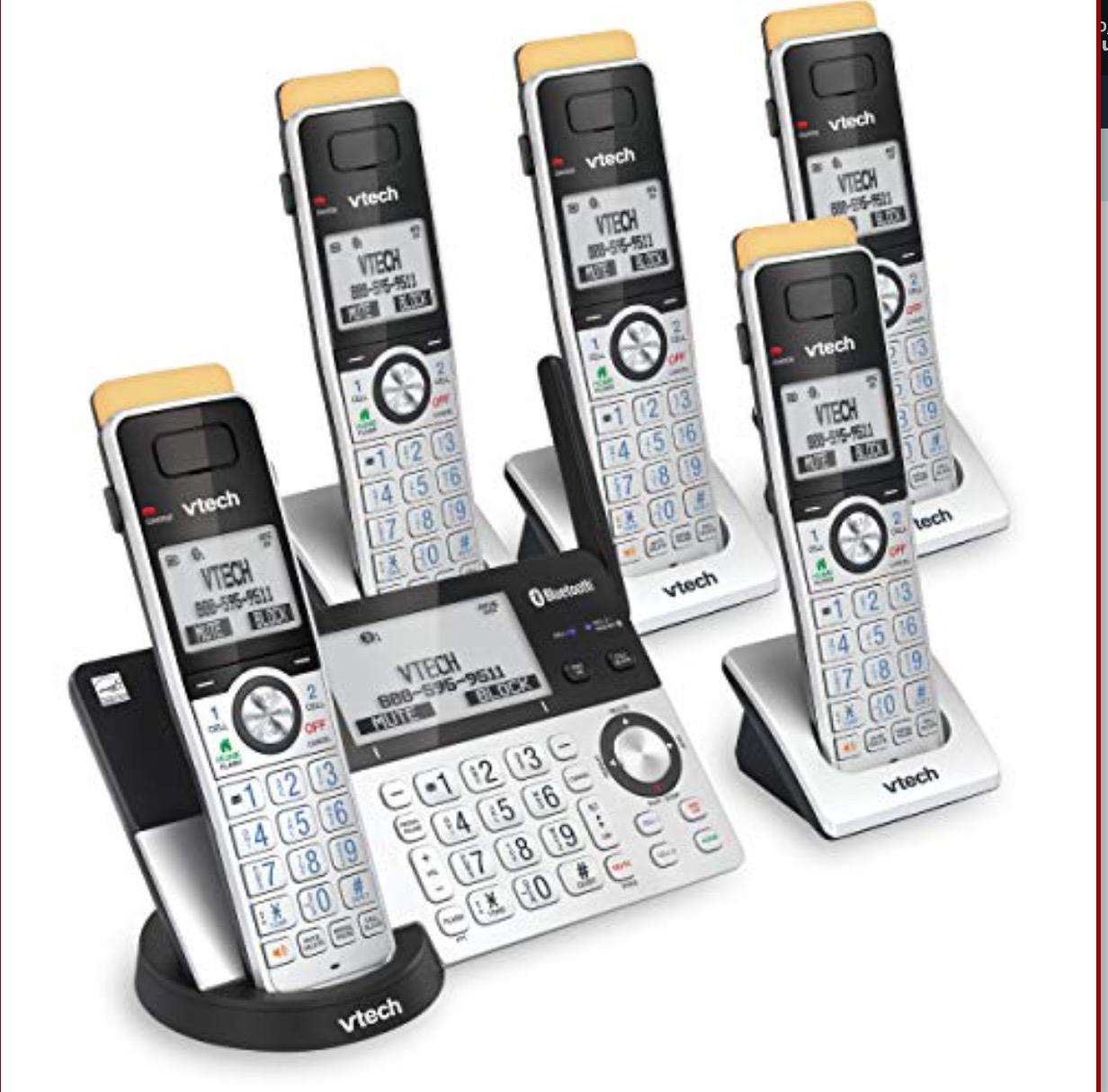 VTech IS8151-5 Super Long Range 5 Handset DECT 6.0 Cordless Phone for Home with Answering Machine, 2300 ft Range, Call Blocking, Bluetooth, Headset Jack, Power Backup, Intercom, Expandable to 12 HS customer photo 1