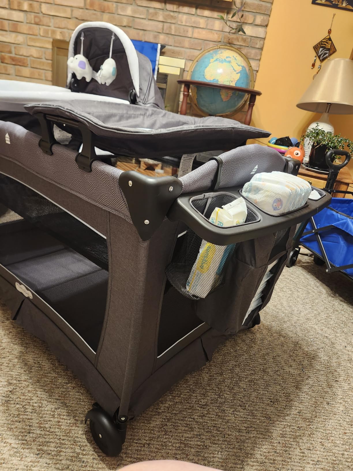Pamo Babe Pack and Play 4-in-1 Baby Playard with Bassinet & Changing Table, Foldable Portable Playpen with Mattress, Nursery Center for Newborn to Toddler customer photo 2