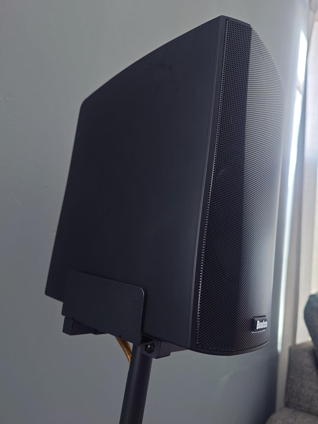 PERLESMITH Universal Speaker Stands for Surround Sound - Height Adjustable Extend 33.3 to 45.1 inch, Floor Speaker Stand for Satellite and Studio and Bookshelf Speakers up to 11LBS, 1 Pair Black, PSSS2 customer photo 2