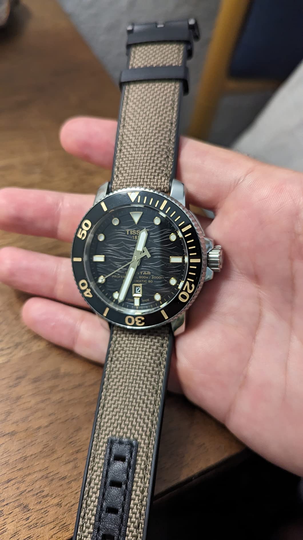 Mens Tissot Seastar 2000 Professional Powermatic 80 316L Stainless Steel case Automatic Watch, Black, Rubber, 22 (T1206071744101) customer photo 1