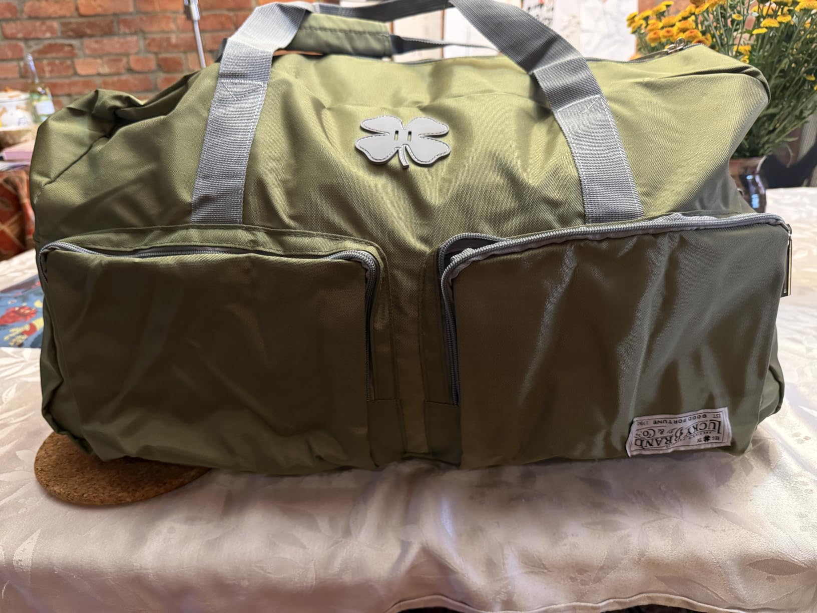 Lucky Travel Duffel Bags 65L, Gym Bag, Travel Bag & Large Duffle Bag for Men, Foldable Overnight Weekender Bags for Women & Men with Adjustable Shoulder Strap, Loden Green customer photo 2