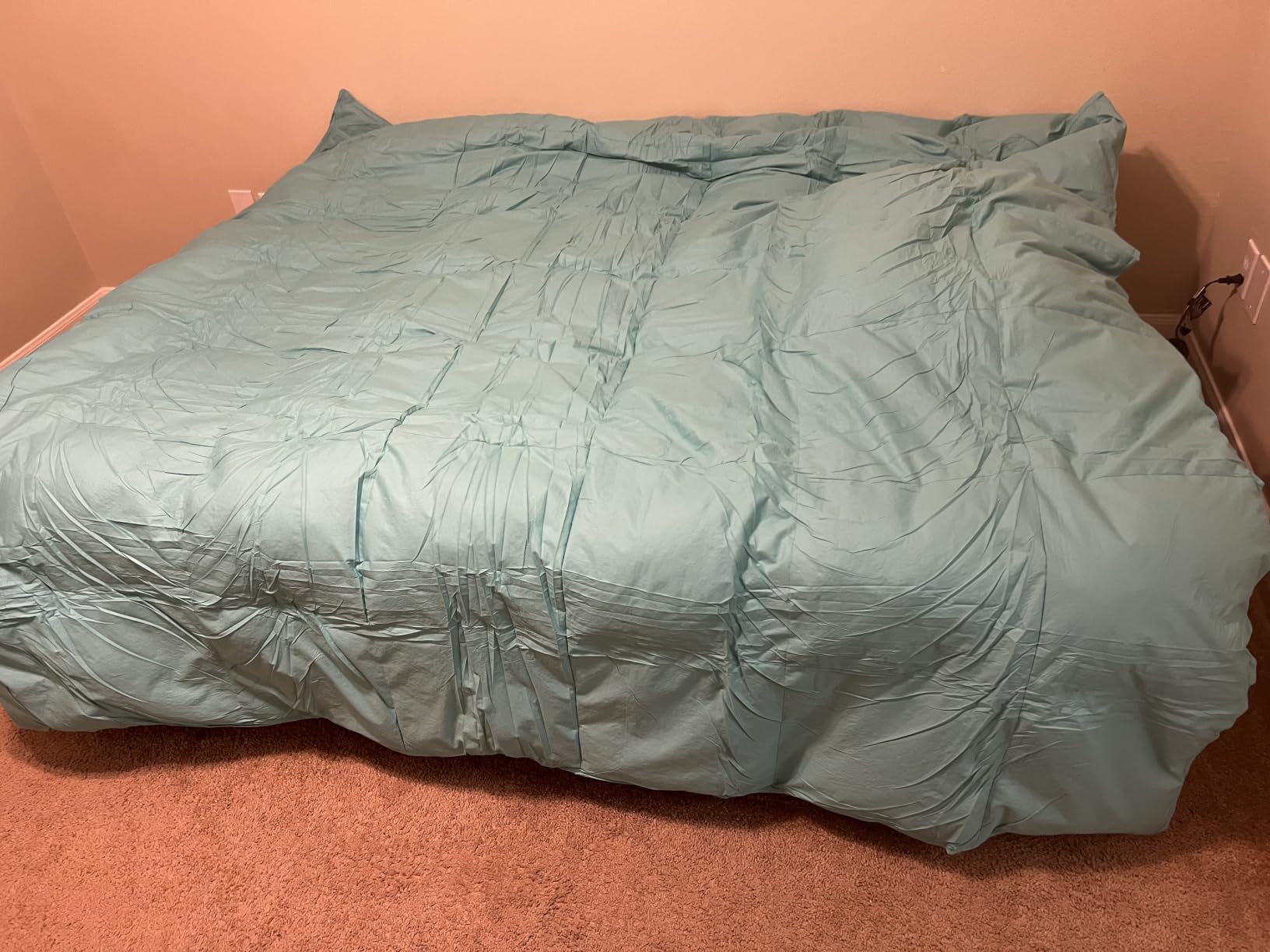 Three Geese Pinch Pleat Waterfowl Feathers and Down Comforter Queen Size Duvet Insert, 1200TC 100% Cotton Fabric, Premium All Seasons BlackGrey Warm Hotel Comforter with 8 Tabs customer photo 2
