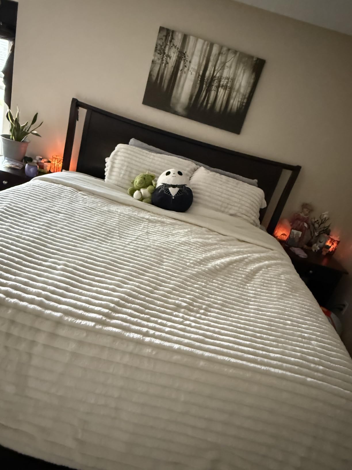 BEDELITE Fleece Queen Comforter Set - Super Soft & Warm Fluffy Cream White Bedding, Luxury Fuzzy Heavy Bed Set for All Season with 2 Pillow Cases customer photo 1