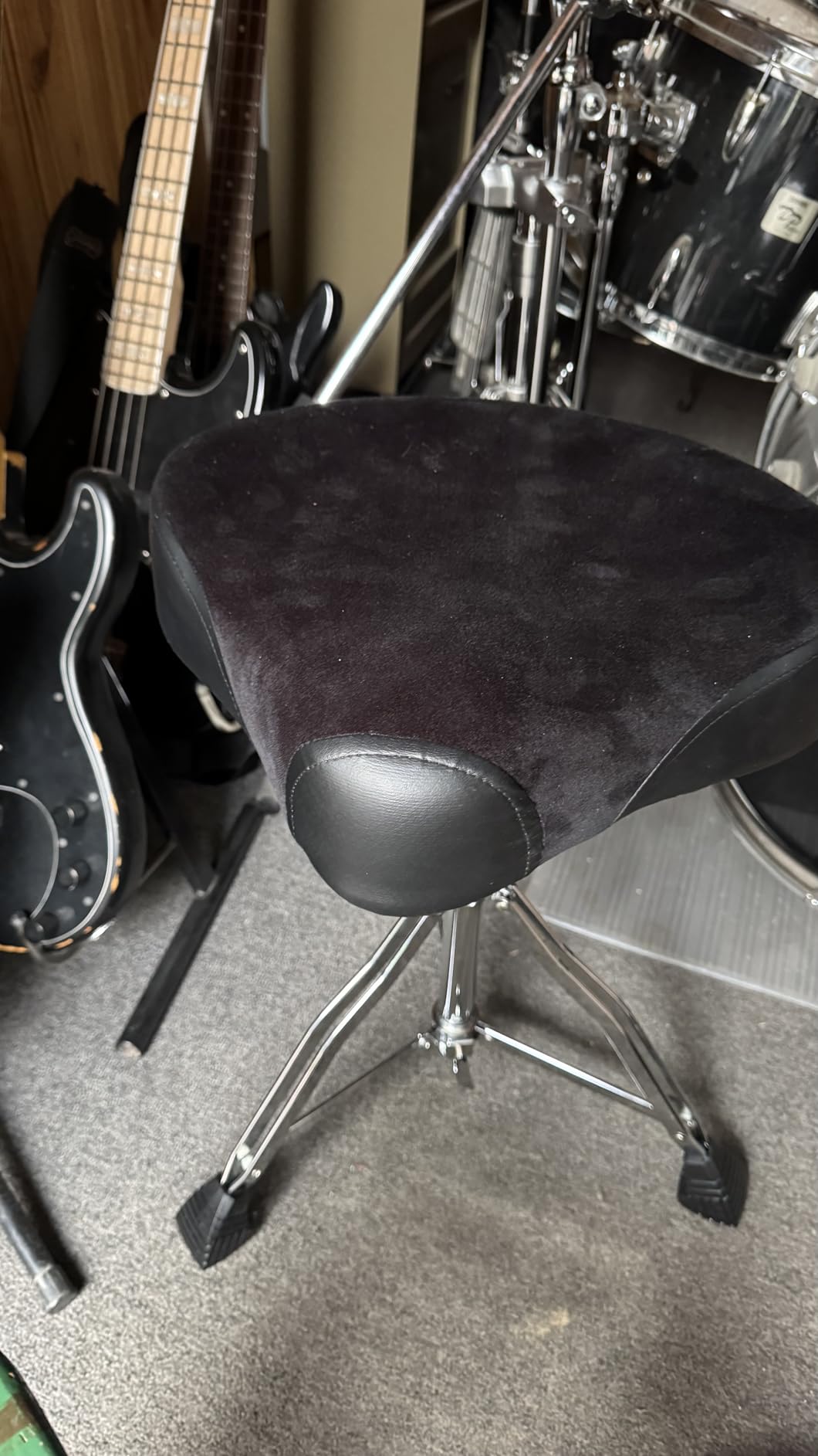 EASTROCK Drum Throne Drum Seat Height Adjustable, Padded Drum Stools Motorcycle Style Drum Chair with Anti-Slip Feet customer photo 1