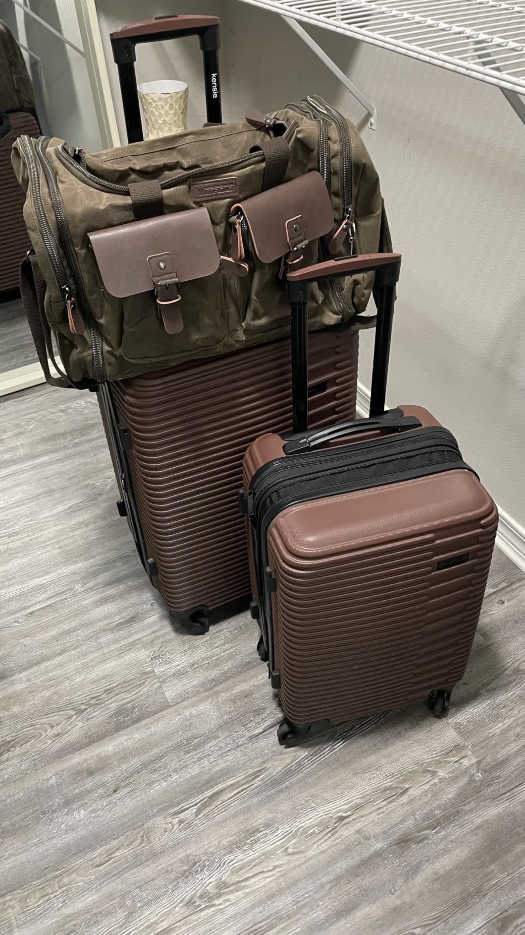 Waxed Canvas Genuine Leather 50L Waterproof Duffle Bag - Vintage Travel Weekender Overnight Carry On customer photo 1