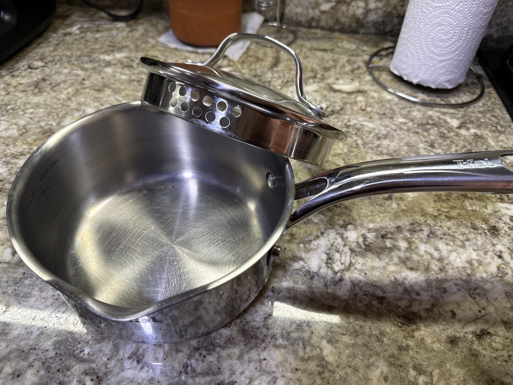 T-fal Stainless Steel Pots and Pans Set 11 Piece, Induction, Oven Broiler Safe 500F, Kitchen Cooking Set w/Fry Pans, Saucepans, Saute Pan, Steamer, Cookware, Dishwasher Safe, Silver customer photo 2