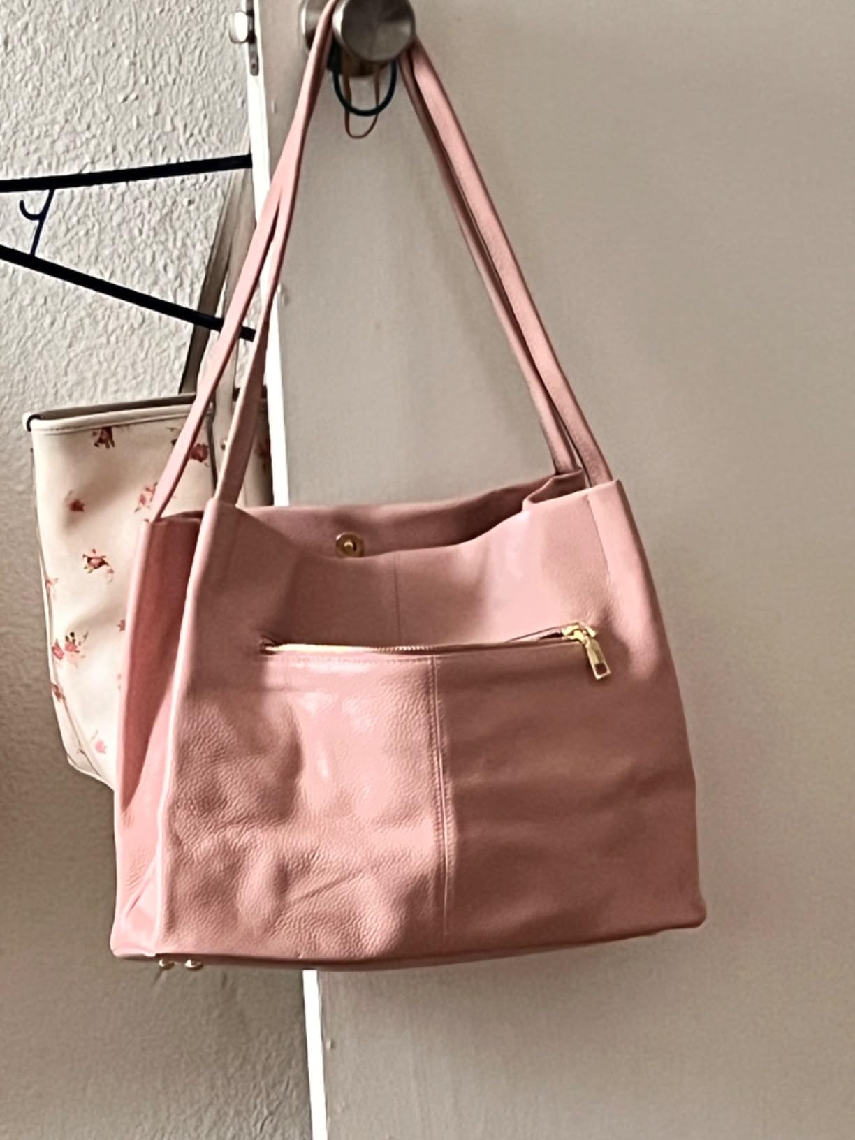 Kattee Leather Tote Bags for Women, Casual Shoulder Hobo Purses and Handbags, Top Magnetic Snap Closure customer photo 1