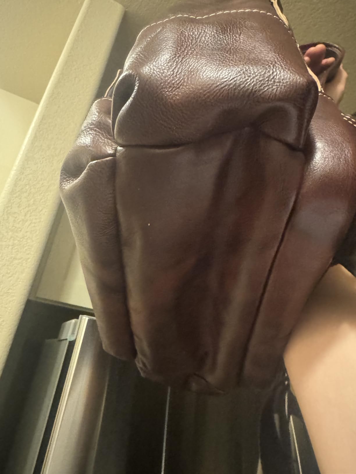 Vintage Genuine Leather Backpack for Men, 15.6