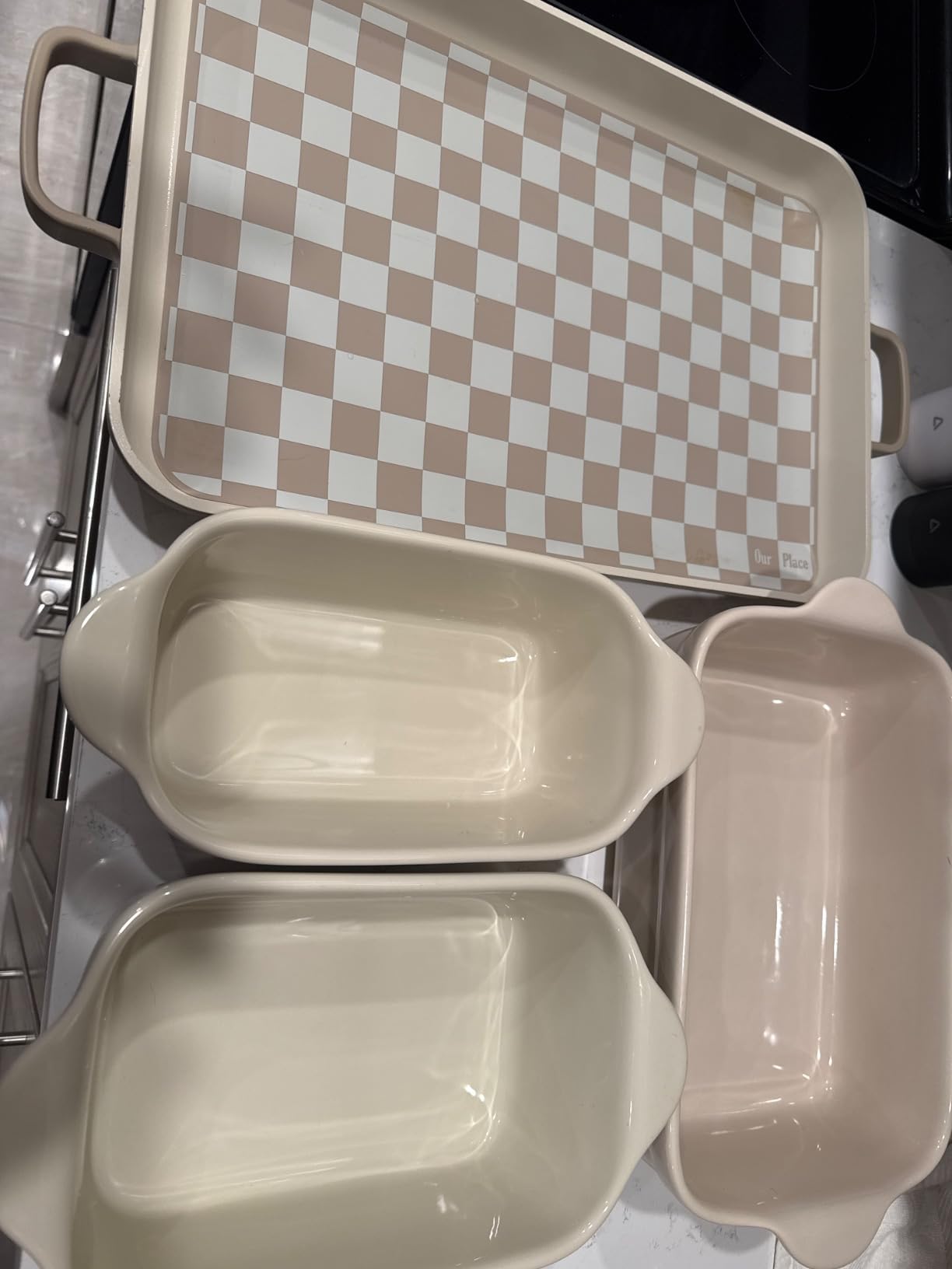 Our Place Bakeware Set | 5-Piece Ceramic Bakeware Collection with Stovetop-to-Oven Griddle Pan | PFAS-Free Non-Toxic Nonstick Pans, Oven Mat & Baking Dishes | Steam customer photo 2