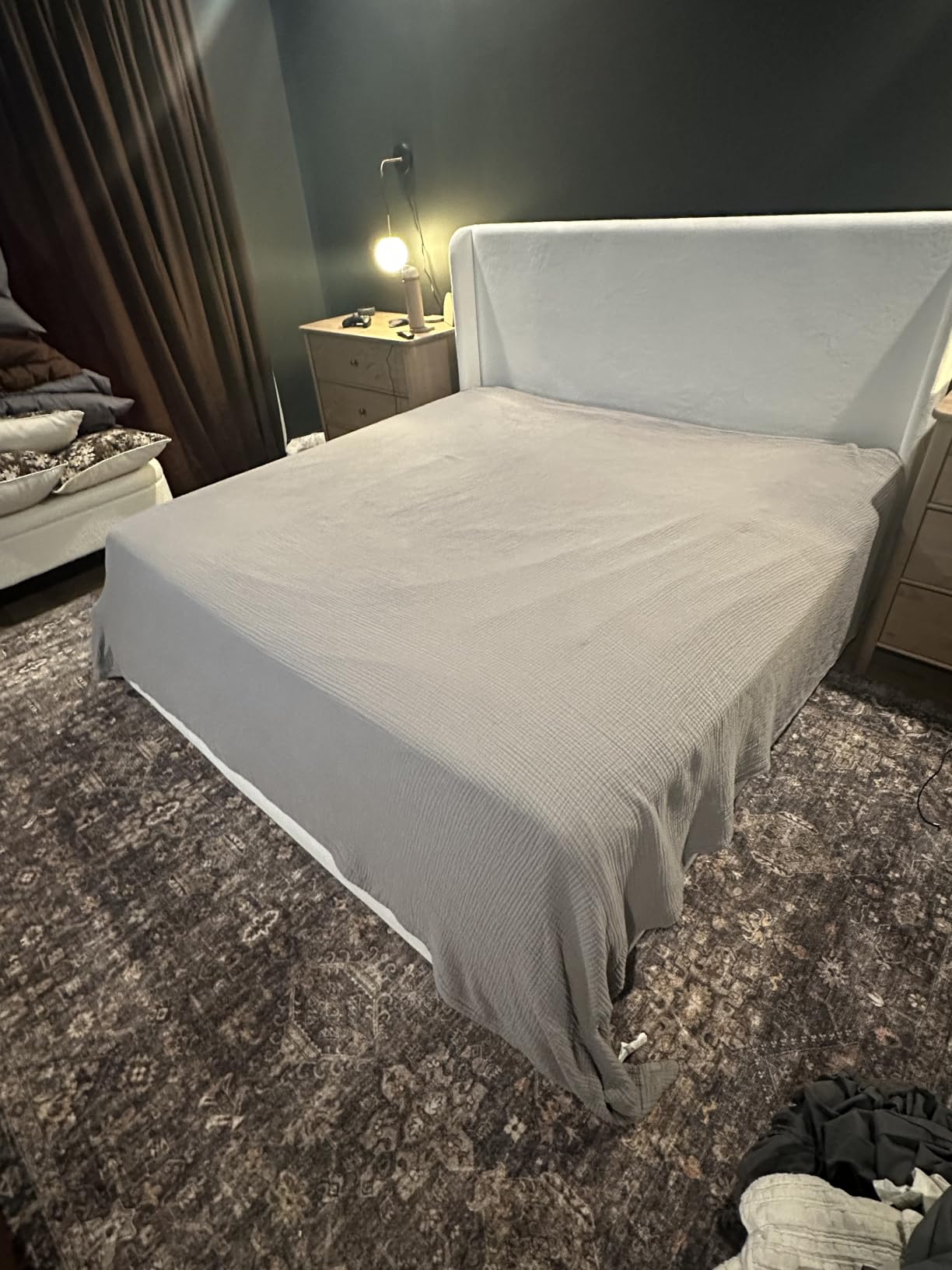Bedsure 100% Cotton Muslin Blankets for Adults Large Throw 50x70 Inches - 4-Layer Breathable and Lightweight, Soft Boho Gauze Muslin Cotton Blanket for Couch Decor Travel Summer, Linen Beige customer photo 2