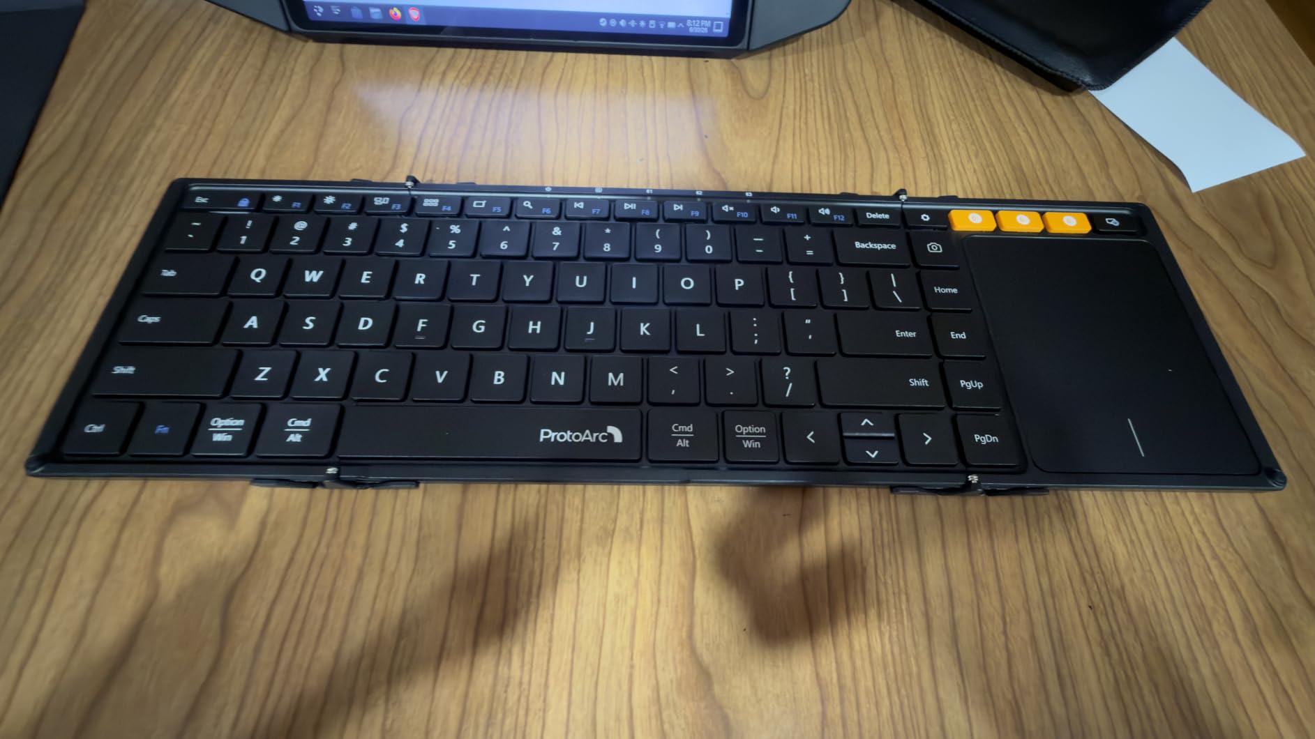 ProtoArc Foldable Keyboard with Touchpad, XK01 TP Folding Portable Keyboard, Full Size Keys, Large Trackpad Bluetooth Travel Keyboards for Laptop PC Tablet - Black customer photo 2