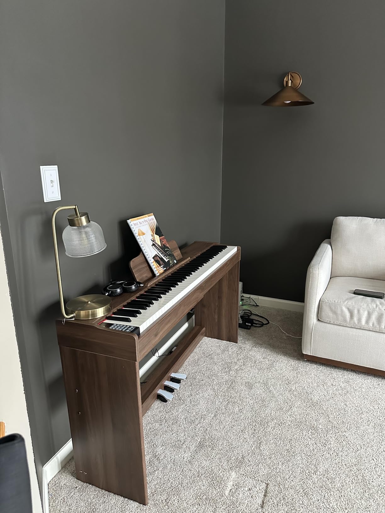 STRICH Digital Piano 88 Keys, Hammer-Action Weighted Keyboard, Full Size Electric Piano Keyboard with Furniture Stand, 25Wx2 Speakers, USB-MIDI/Wireless Connect, SDP-300W customer photo 2