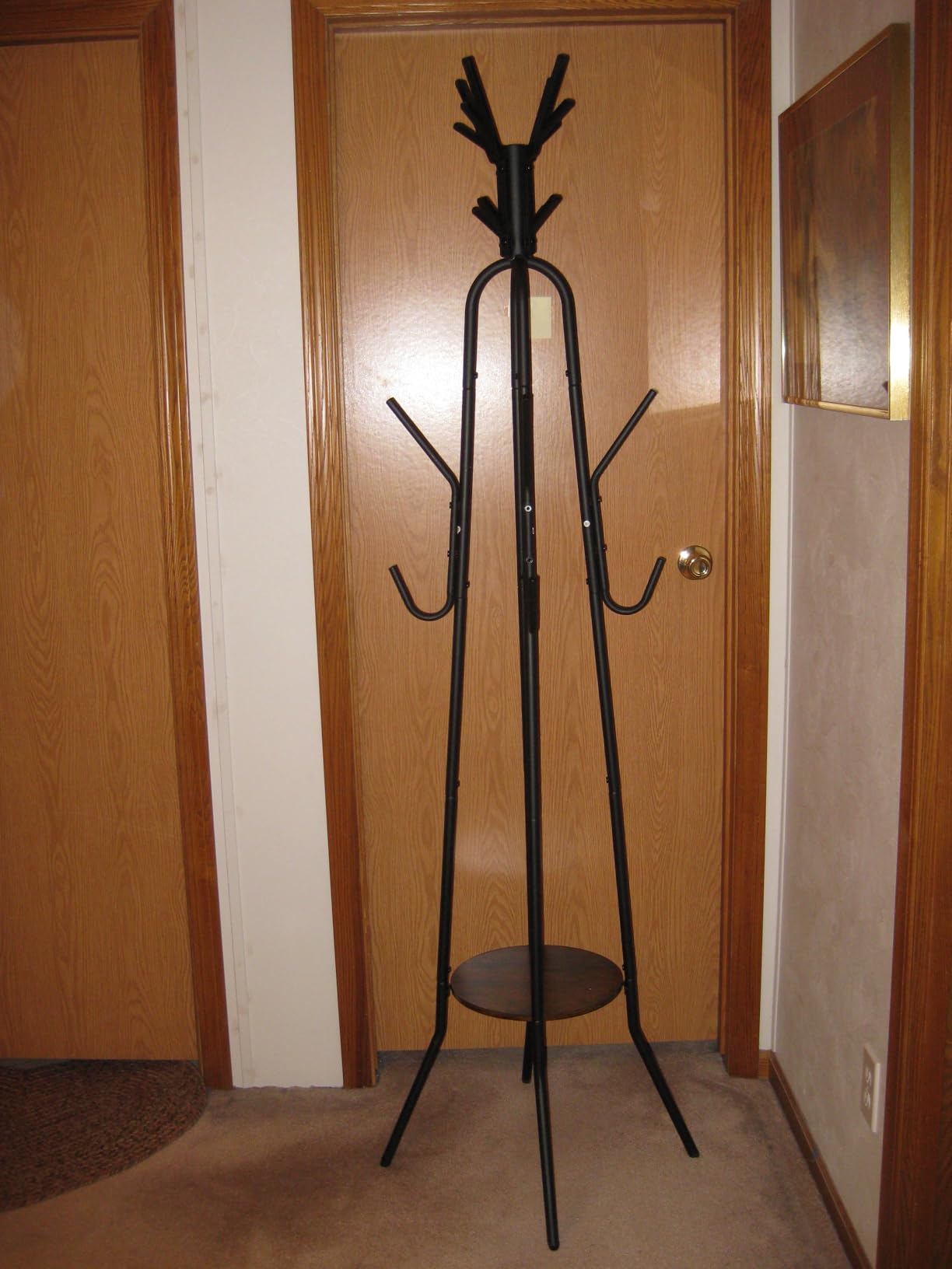 Simple Houseware Standing Coat Hat Hanger Organizer Tree Shaped Rack with Shelf for Entryway, Bedroom, and Hallway, 20 Hooks, Rustic Brown customer photo 2