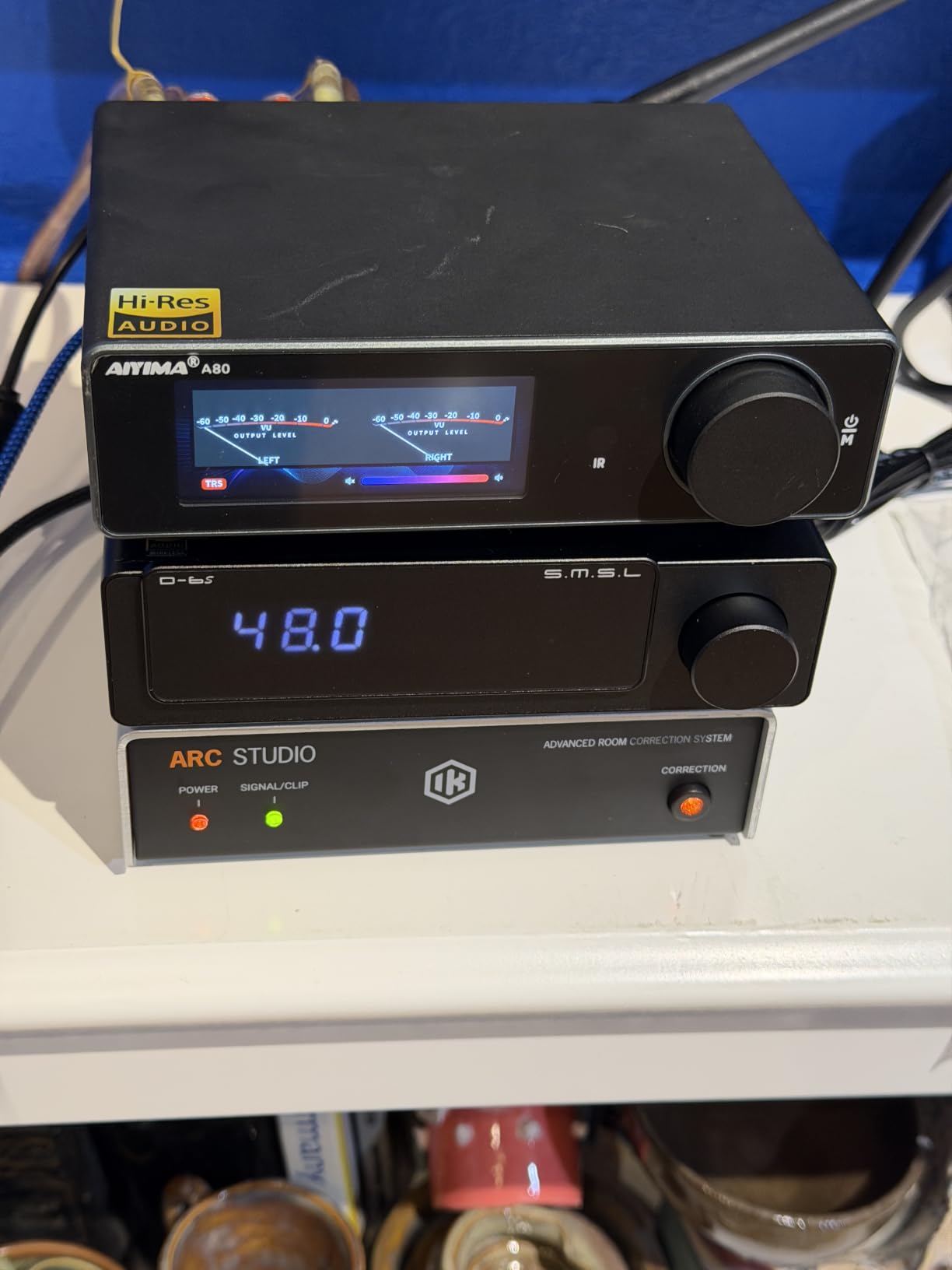 AIYIMA A80 Bluetooth Stereo Amplifier DAC HiFi Home Audio Component TPA3255 with PFFB, 2 Channel Hi-Res Class D Power Amp | PC-USB COA Opt Inputs, Digital VU Meter | Pre-Out | TRS Balanced Input | Tone customer photo 2