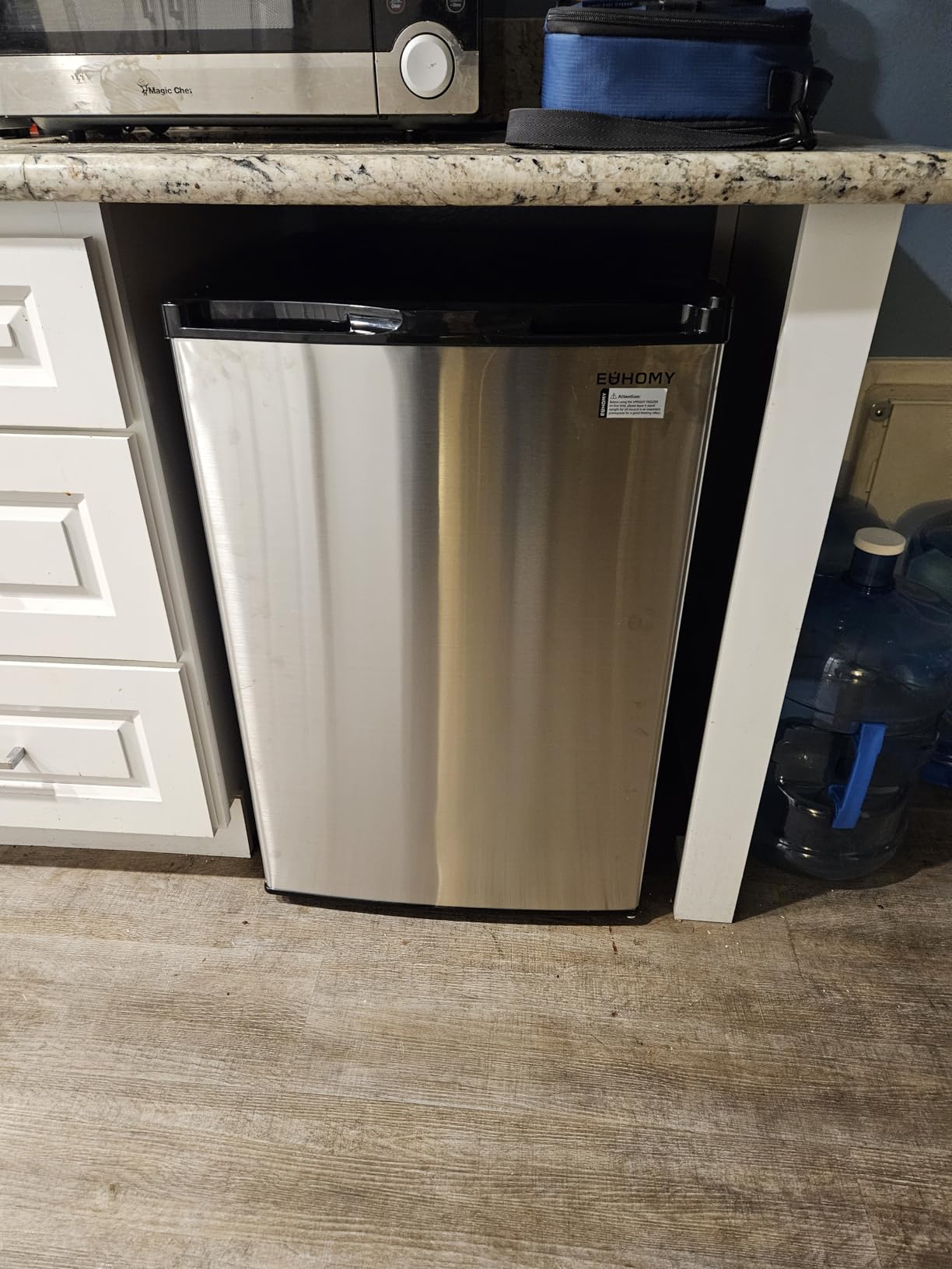 EUHOMY Upright freezer, 3.0 Cubic Feet, Single Door Compact Mini Freezer with Reversible Door, Small freezer for Home/Dorms/Apartment/Office, Black customer photo 1