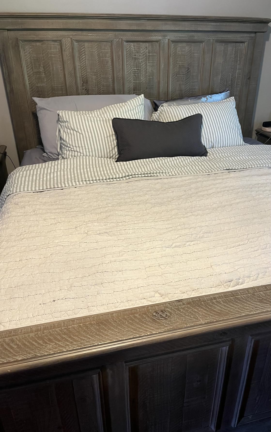 MooMee Striped Duvet Cover Set 100% Washed Cotton Linen Like Queen | Relaxed Linen-like Texture. Soft, Breathable & Long-lasting Comfort. Lightweight. Hidden Zipper with 8 Interior Corner Ties customer photo 2