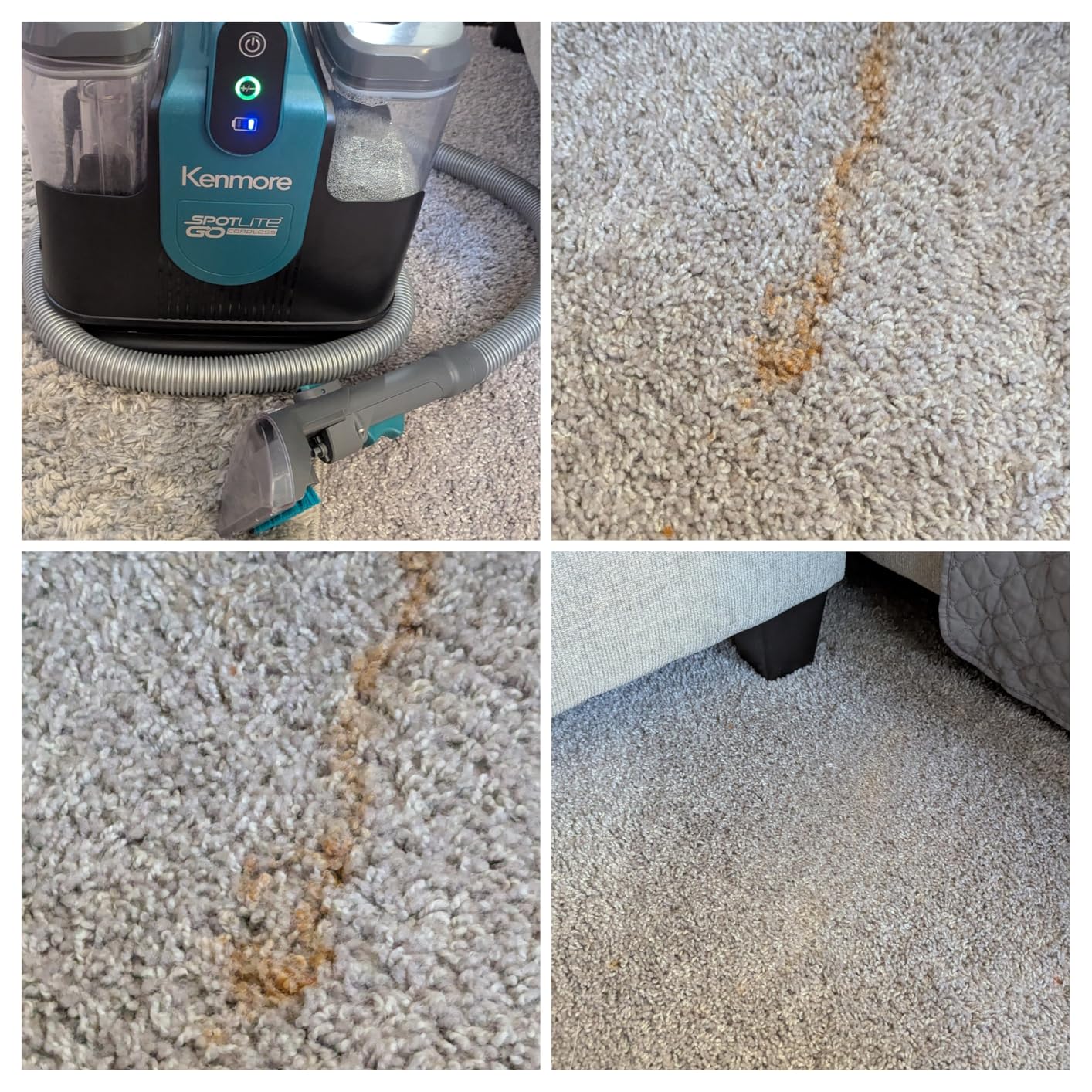 Kenmore KW1090 SpotLite Go 24V Cordless Brushless Portable Carpet Spot Cleaner, 16Kpa Power Suction, 55Mins Runtime with Hose Cleaning Tool for Pets, Area Rugs and Couches customer photo 1