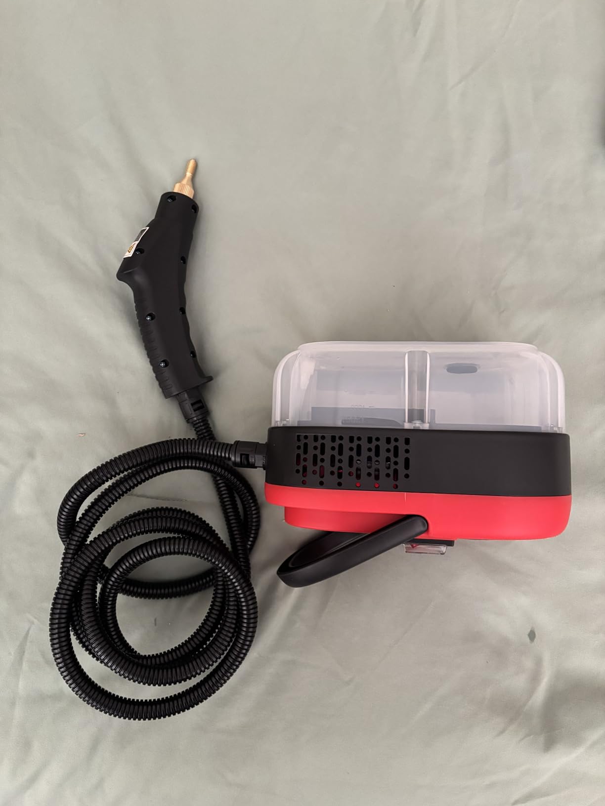 Steam Cleaner, Portable Pressurized Steamer for Cleaning with 14pcs Accessories, 6-Level Adjustable and 15s Heat-Up, Handheld Steam Cleaner for Home, Tile, Dirt, Grout, Grease, Car Detailing (Red) customer photo 1